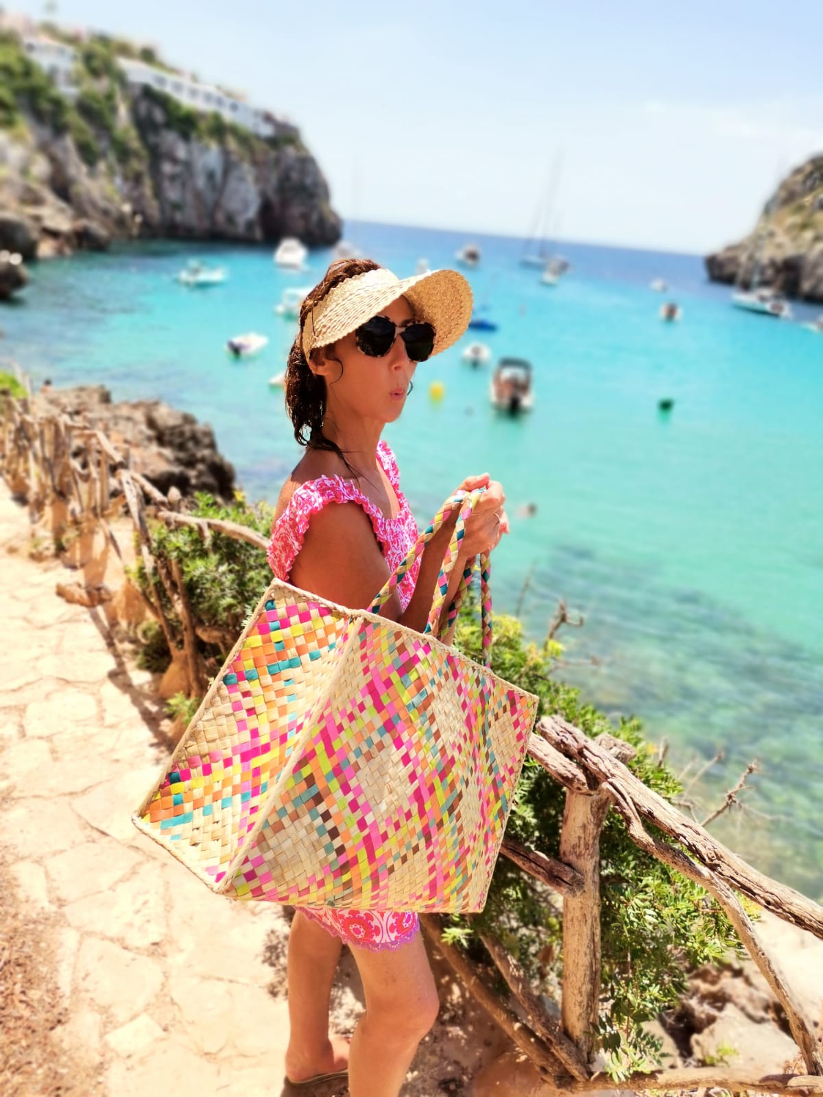 Raffia Retro Shopper in Sugar Candy