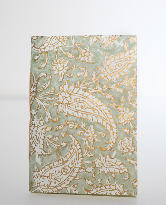 Gold Paisley in Gold & Green - Notebook