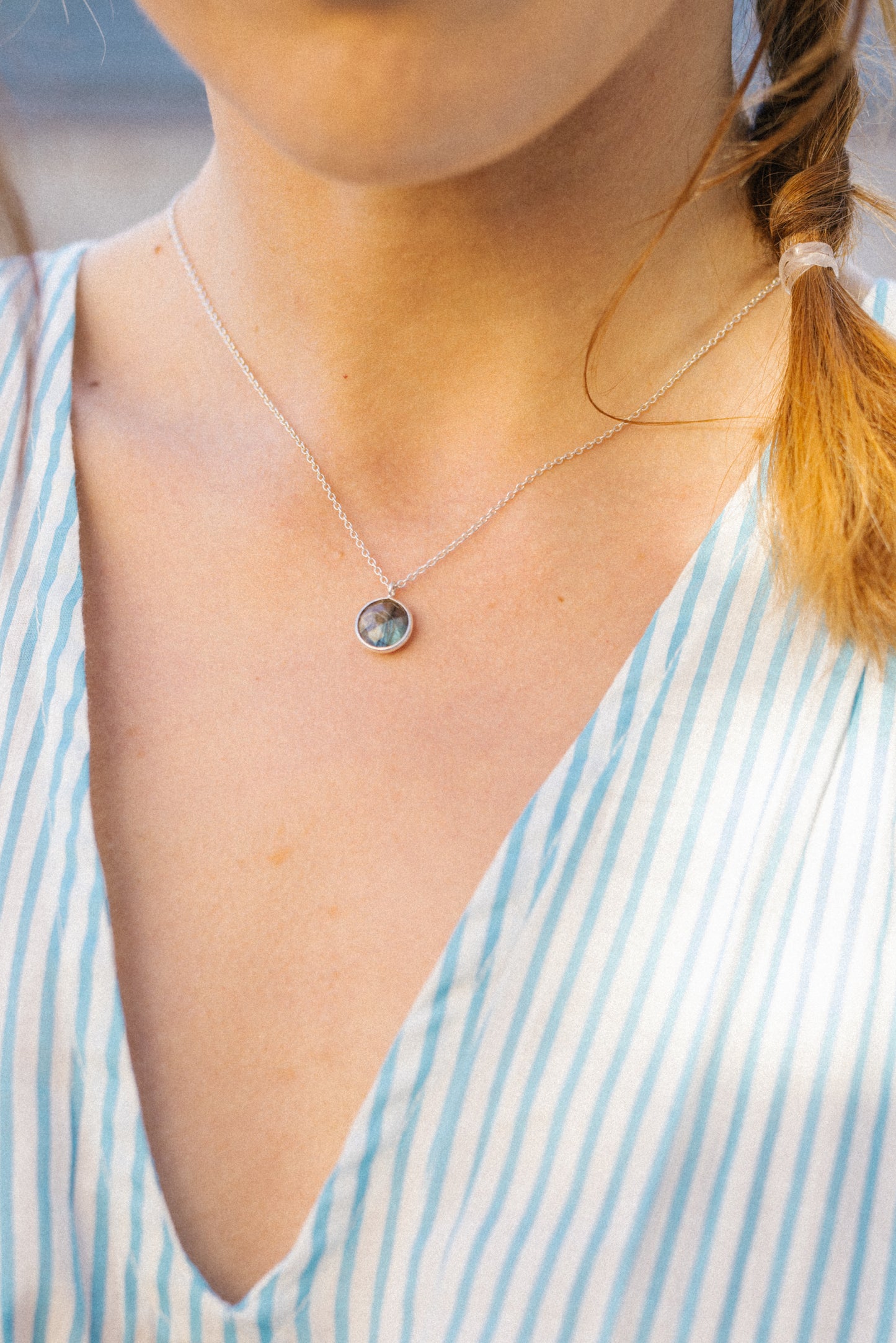 Sterling Silver Necklace with Labradorite