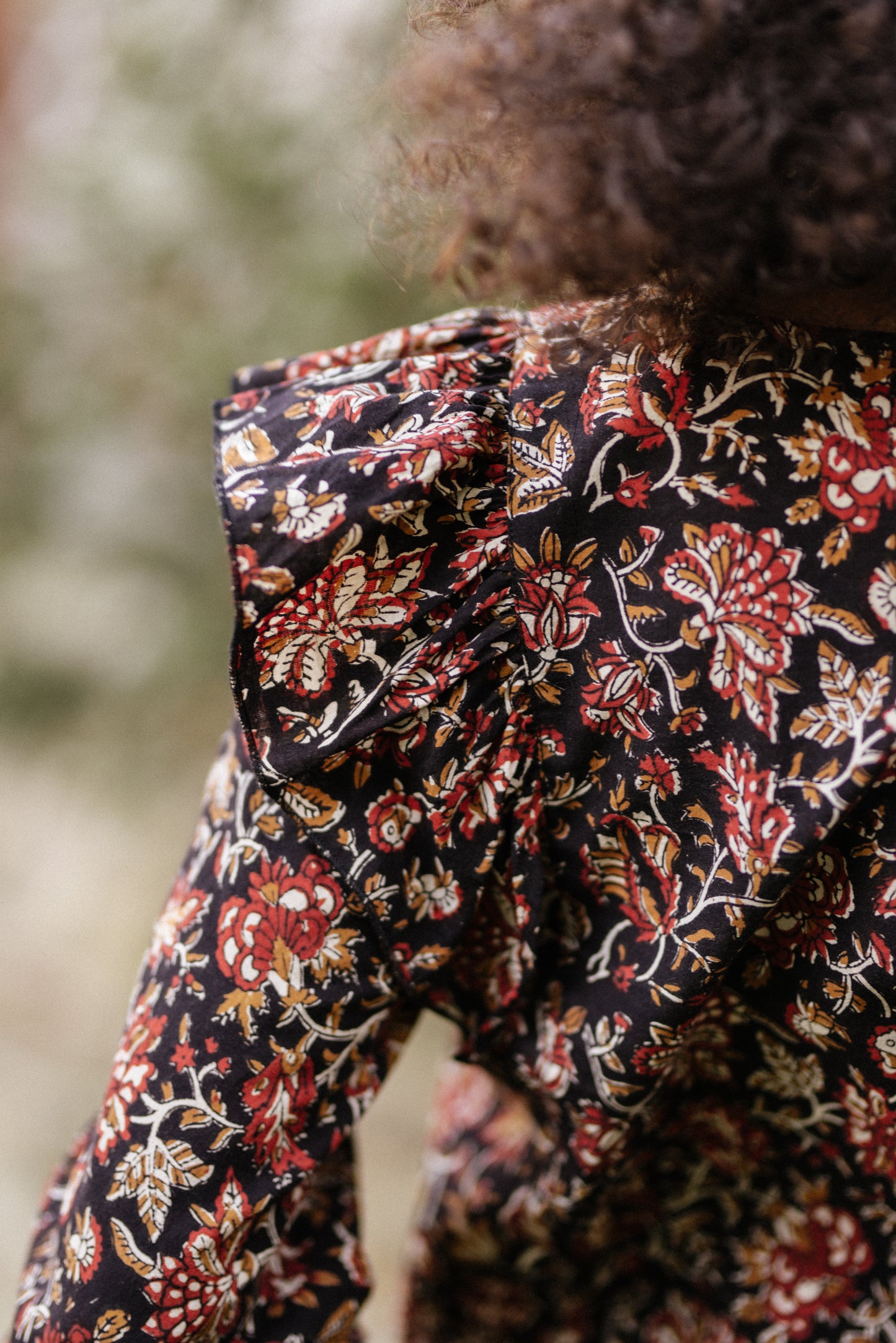 Fleur Blouse in Midnight & Burnt Sienna