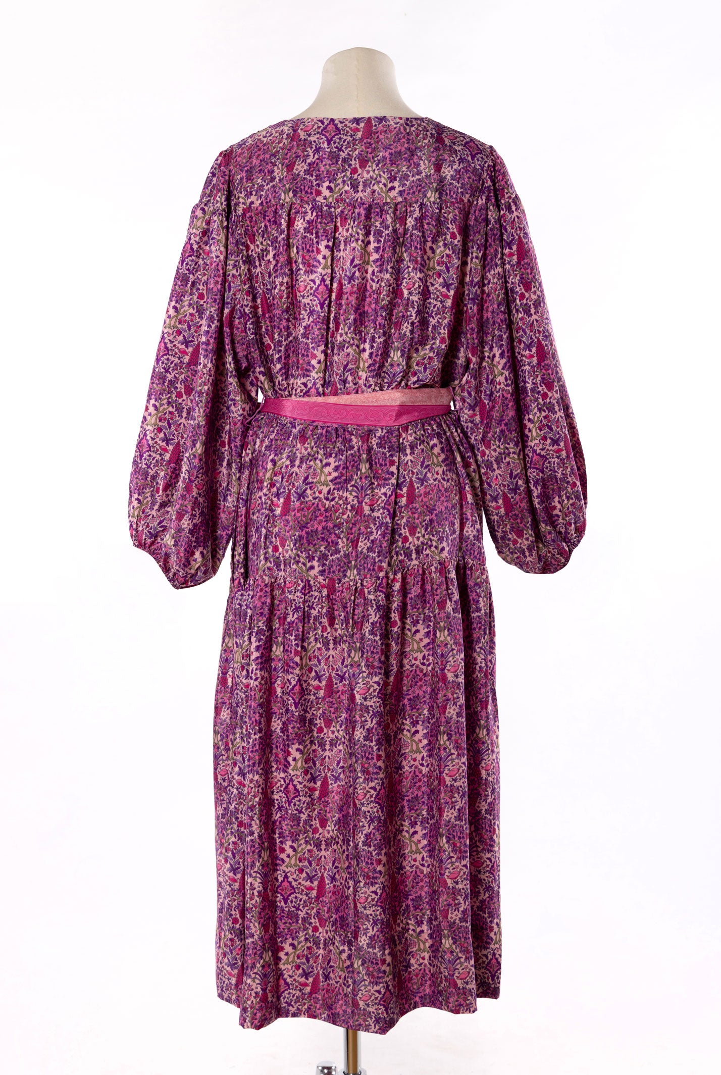 Lola Silk Dress - Pink/Purple Floral  026