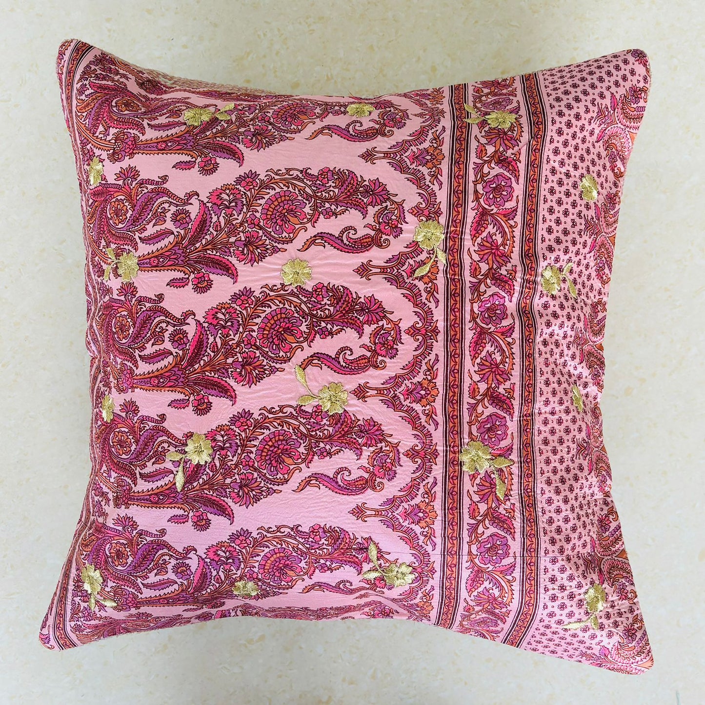 Sundar Embroidery Silk Cushion- 035