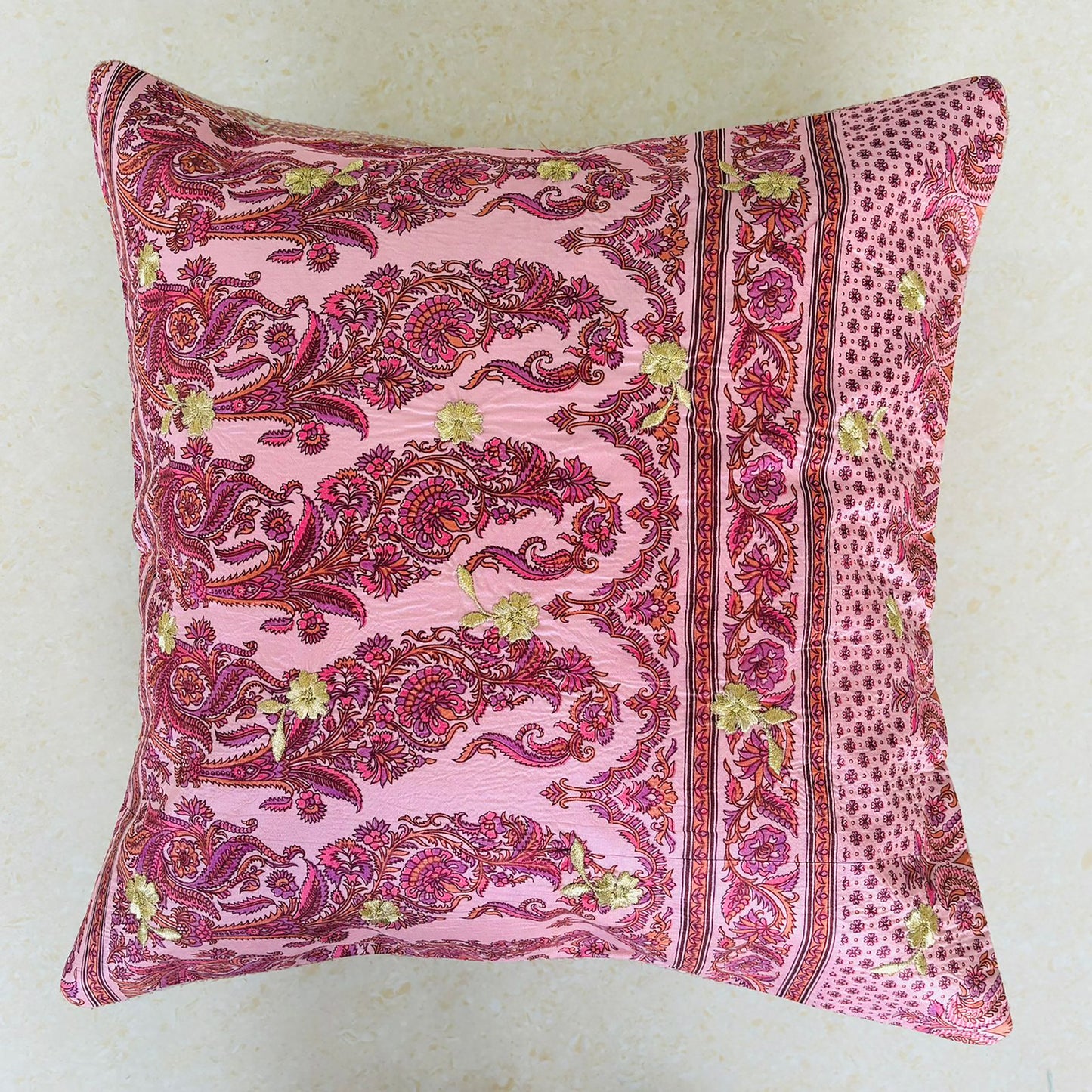Sundar Embroidery Silk Cushion- 010