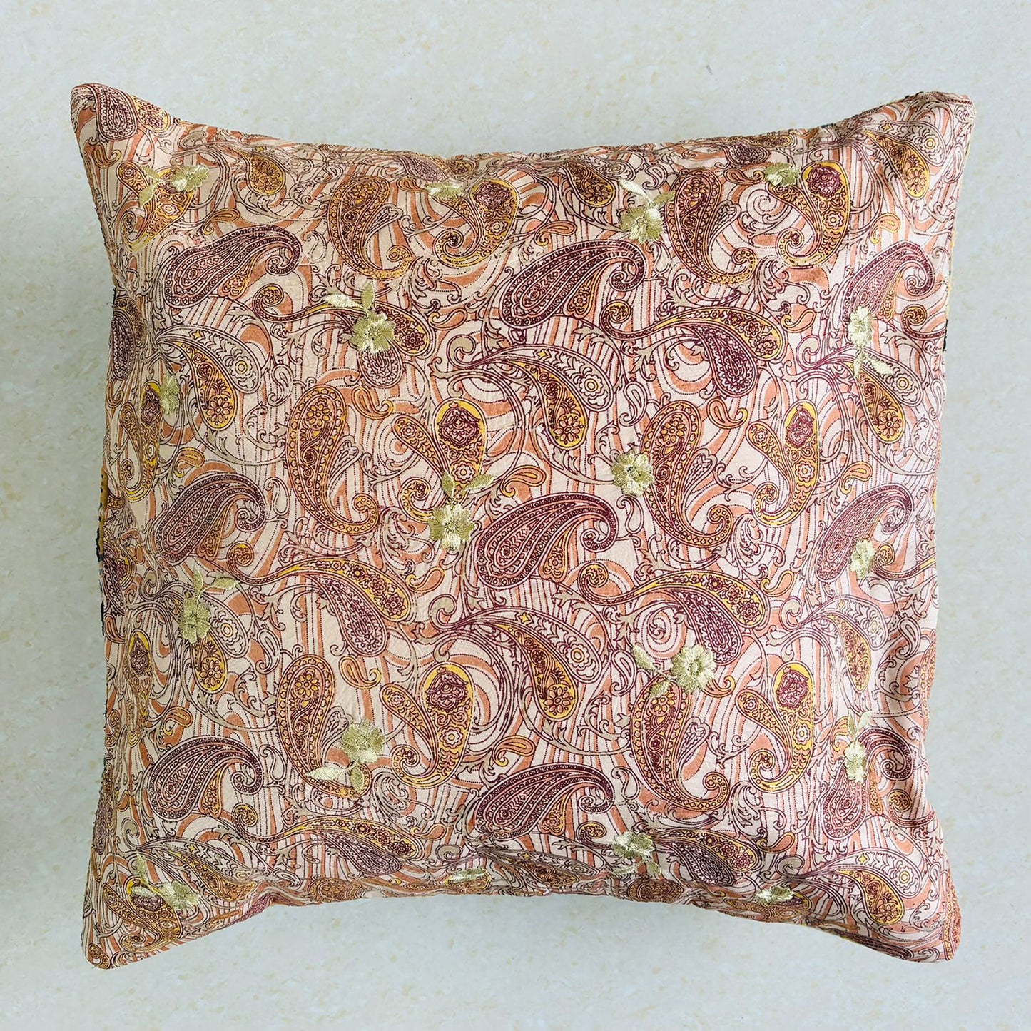 Sundar Embroidery Silk Cushion- 025