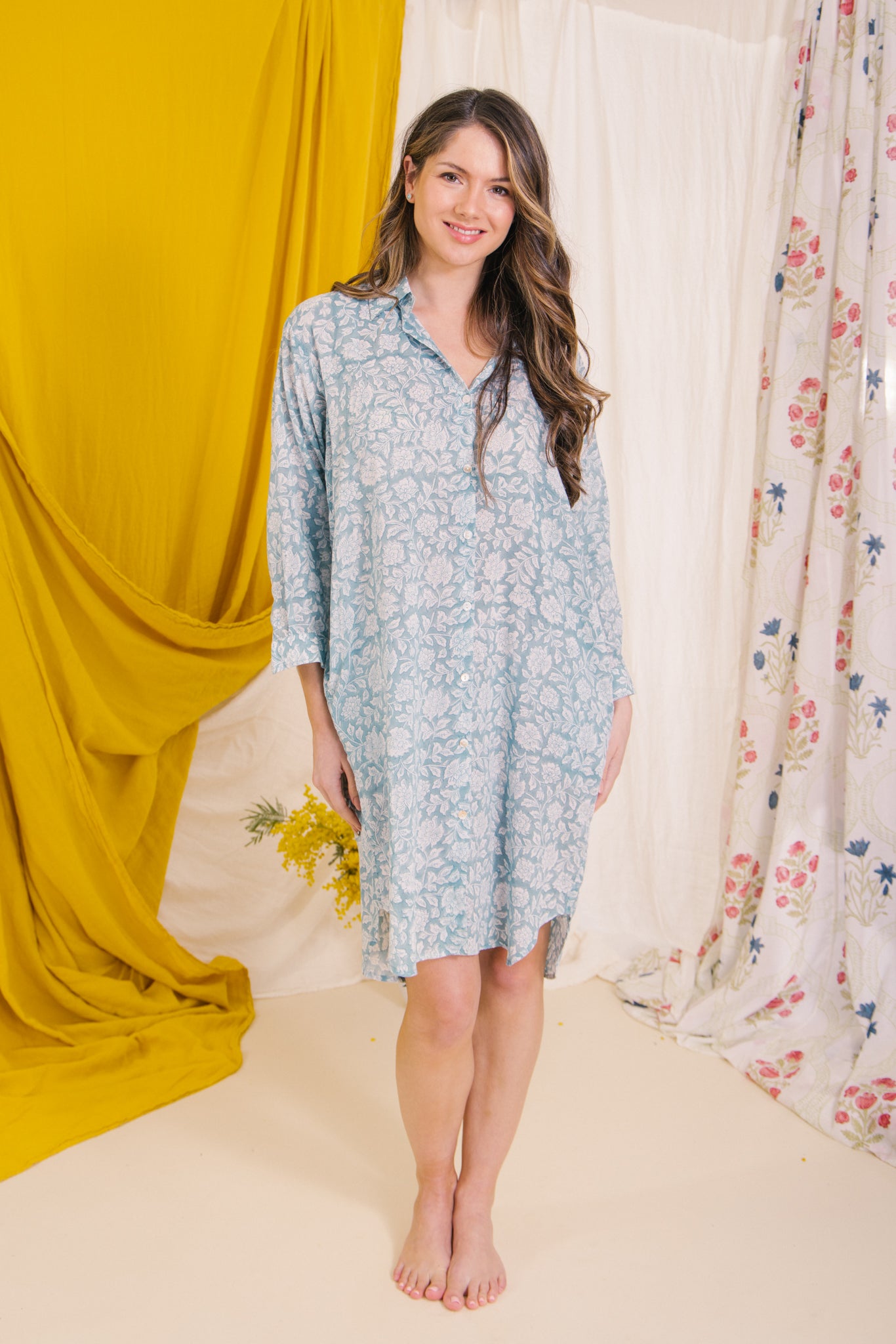 Chloe Shirt Dress - Duck Egg