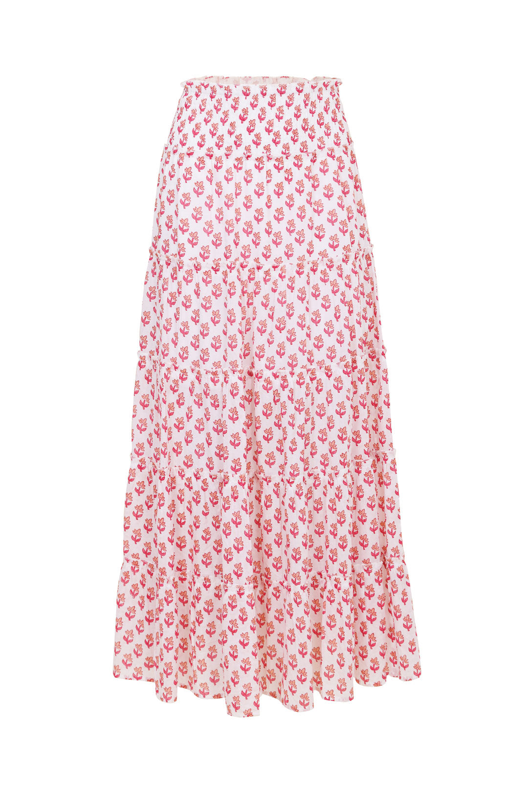 Flores Tiered Skirt -Pink