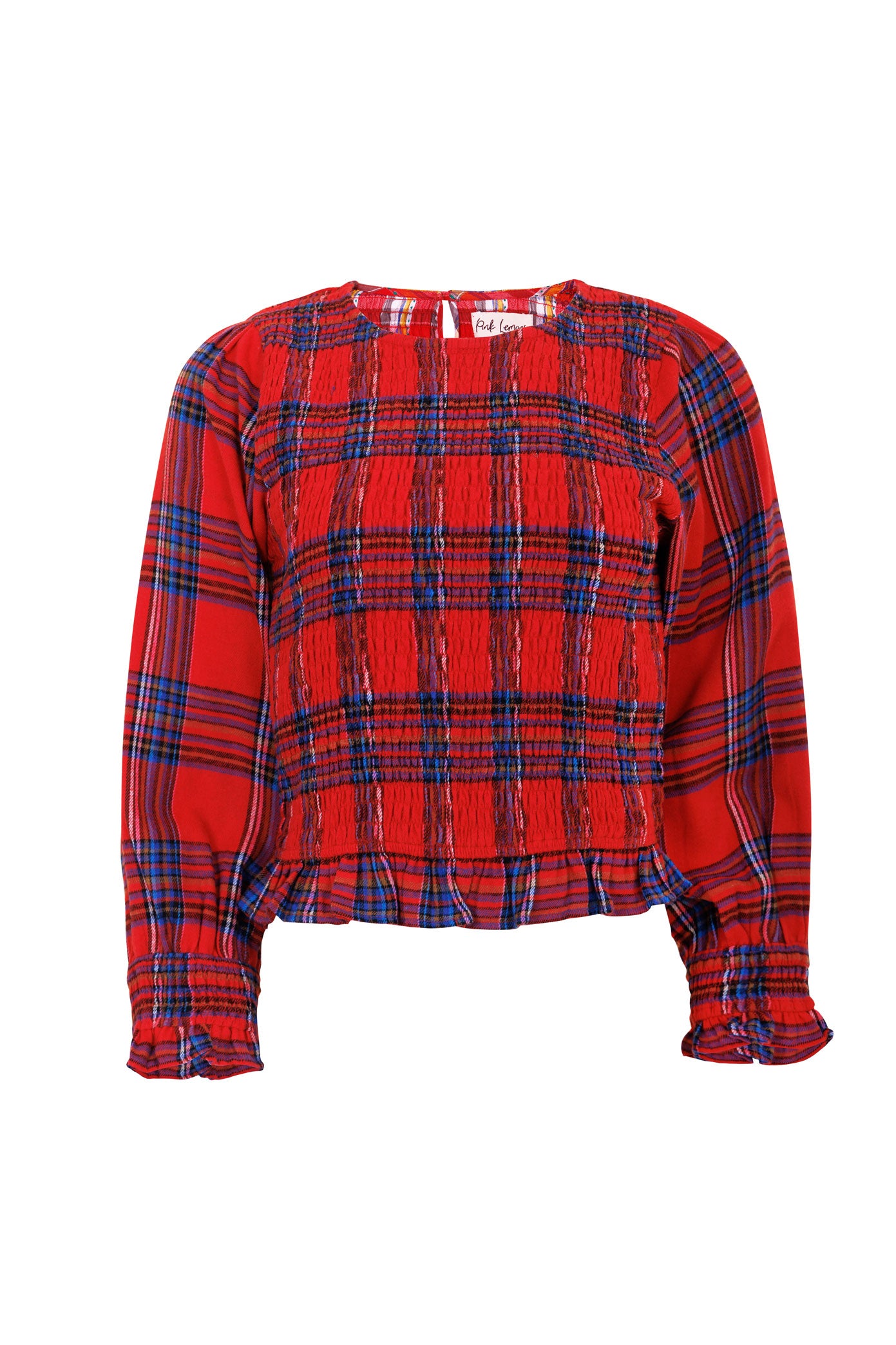 Mary Jane Smock Top - Red Tartan