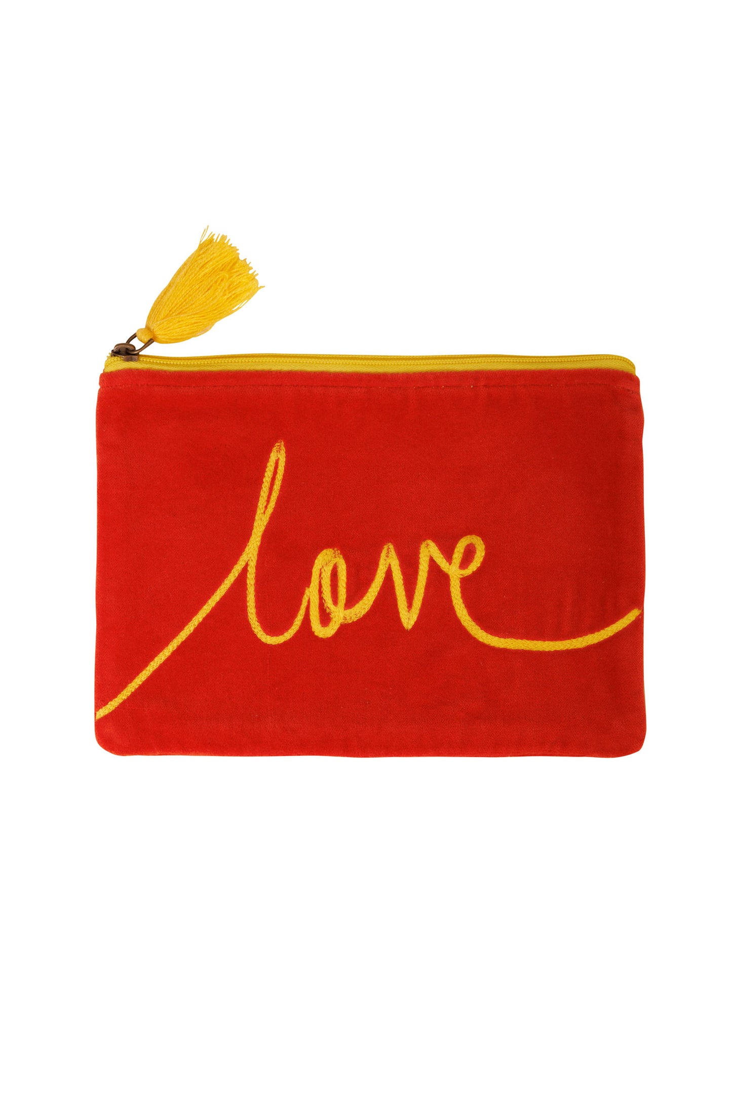 Velvet Love Pouch in Orange & Yellow