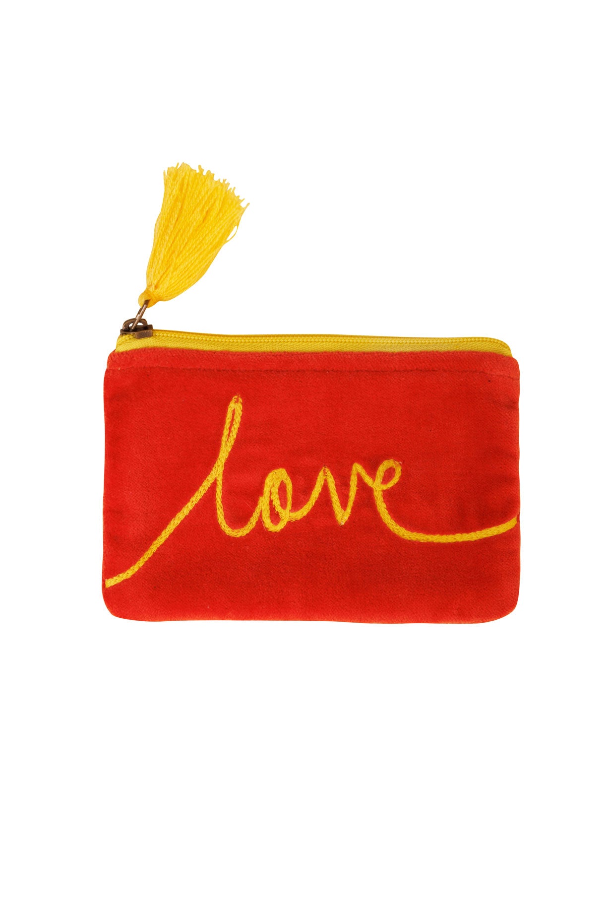 Velvet Love Pouch in Orange & Yellow