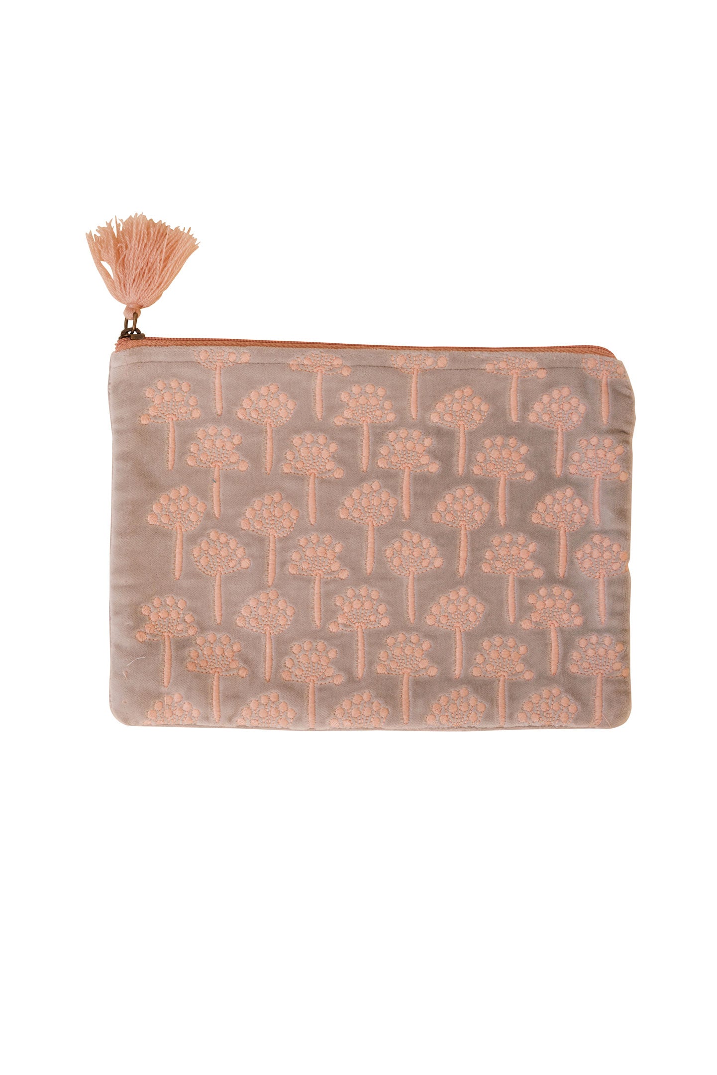 Velvet Thistle Pouch in Pink & Duck Egg