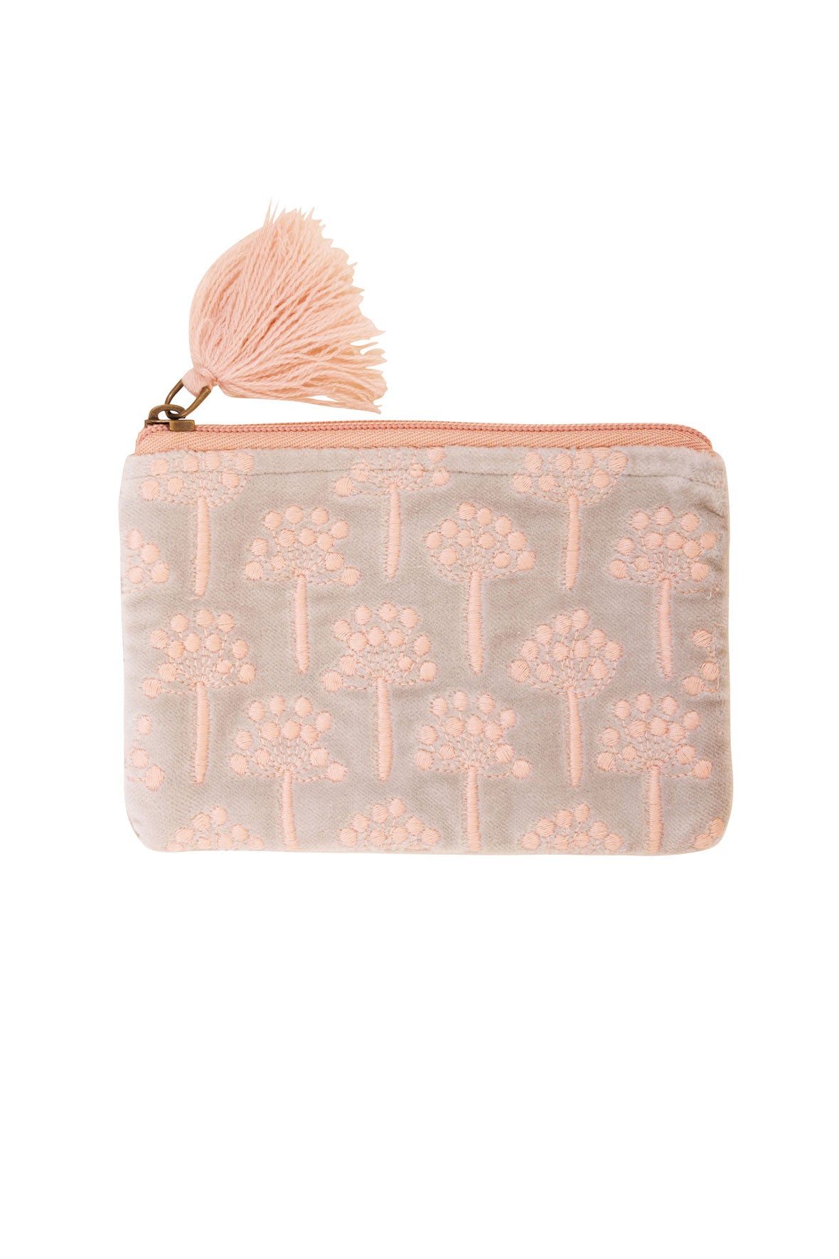 Velvet Thistle Pouch in Pink & Duck Egg