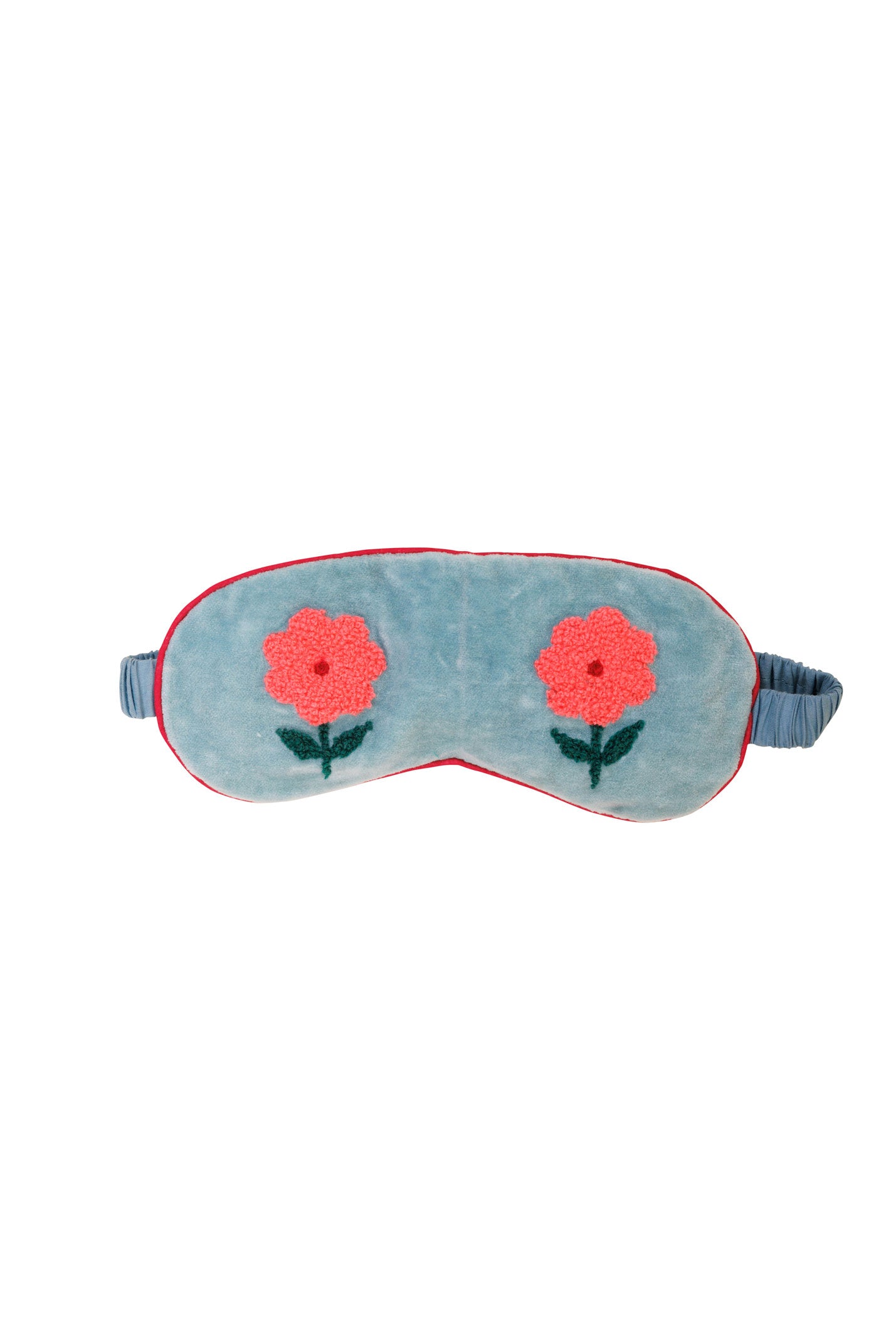 Velvet Flower Eye Mask - Aqua & Pink