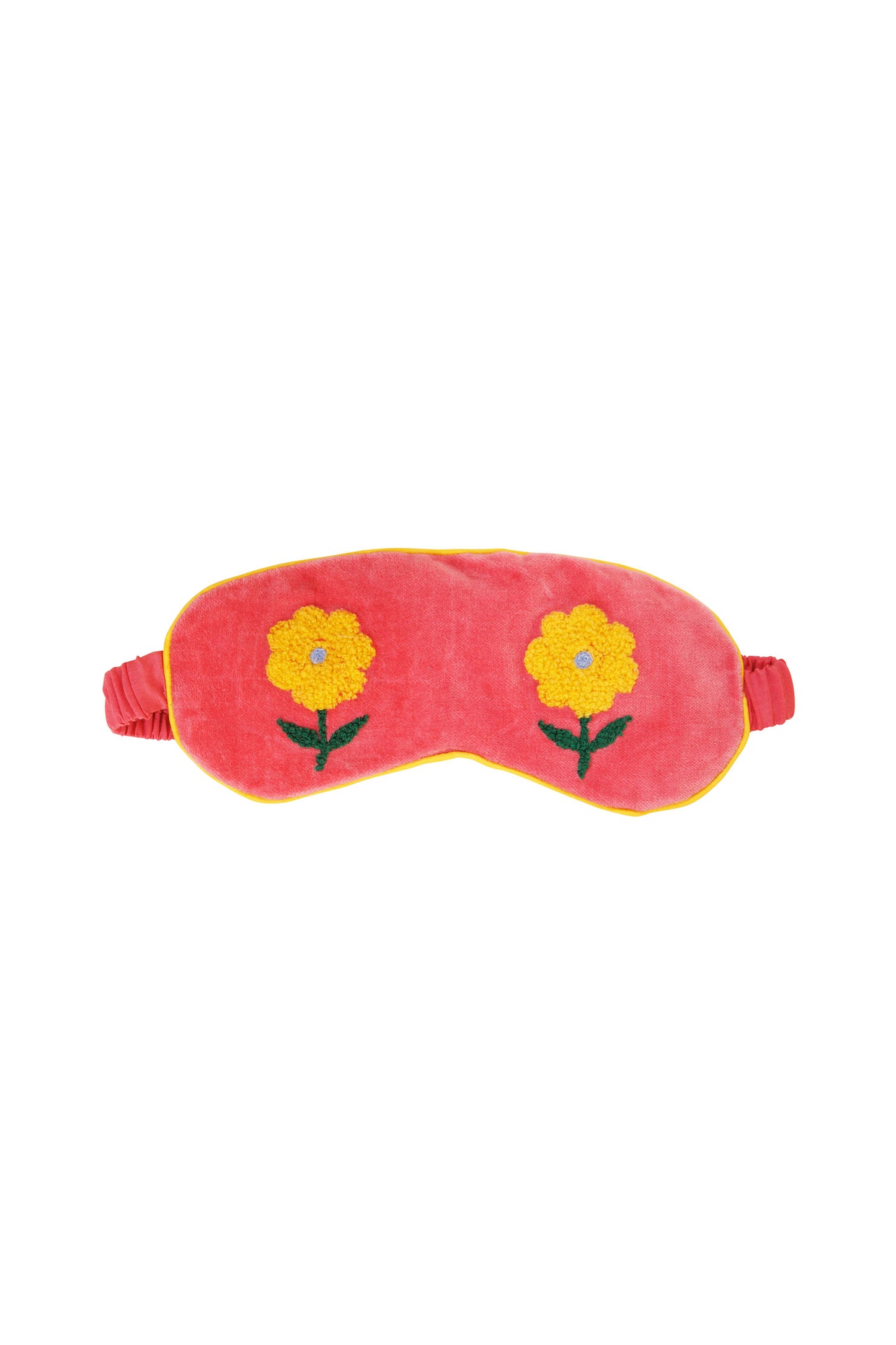 Velvet Flower Eye Mask - Pink & Yellow