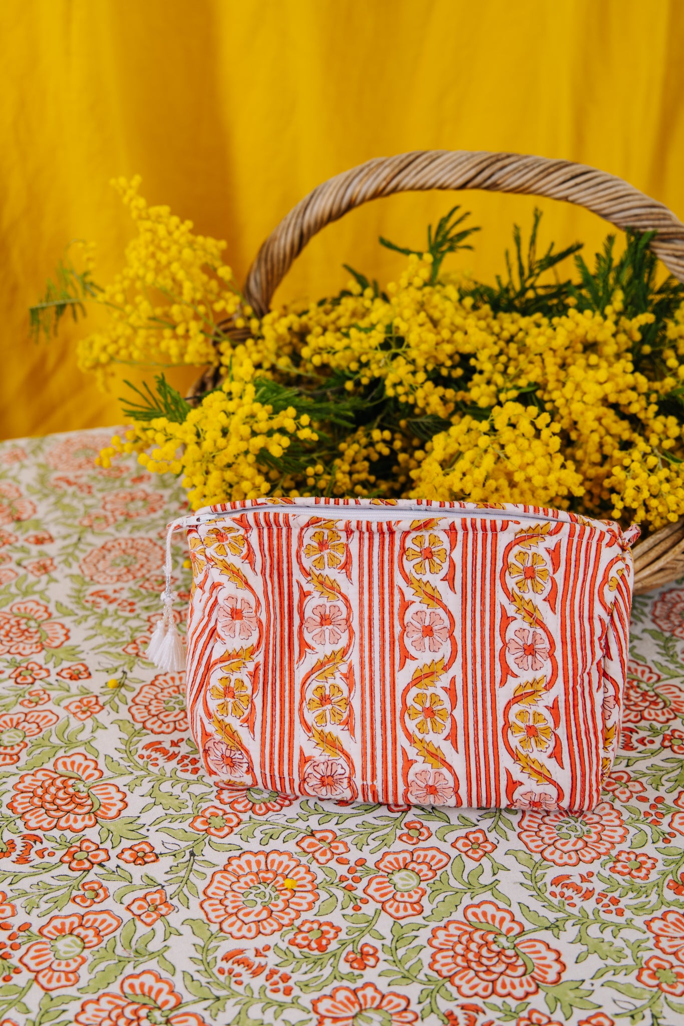 Block Print Wash Bag - Retro Stripe