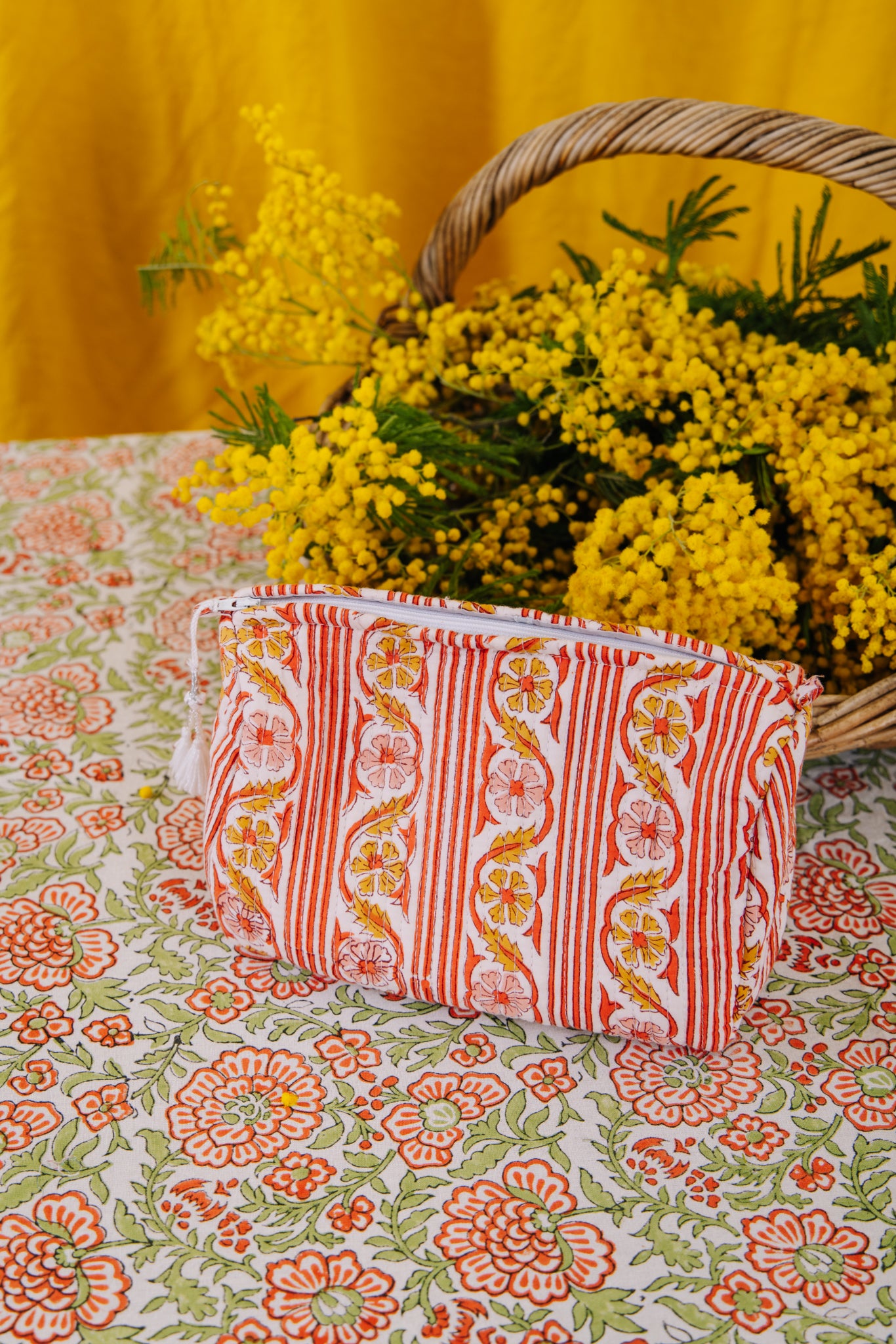 Block Print Wash Bag - Retro Stripe