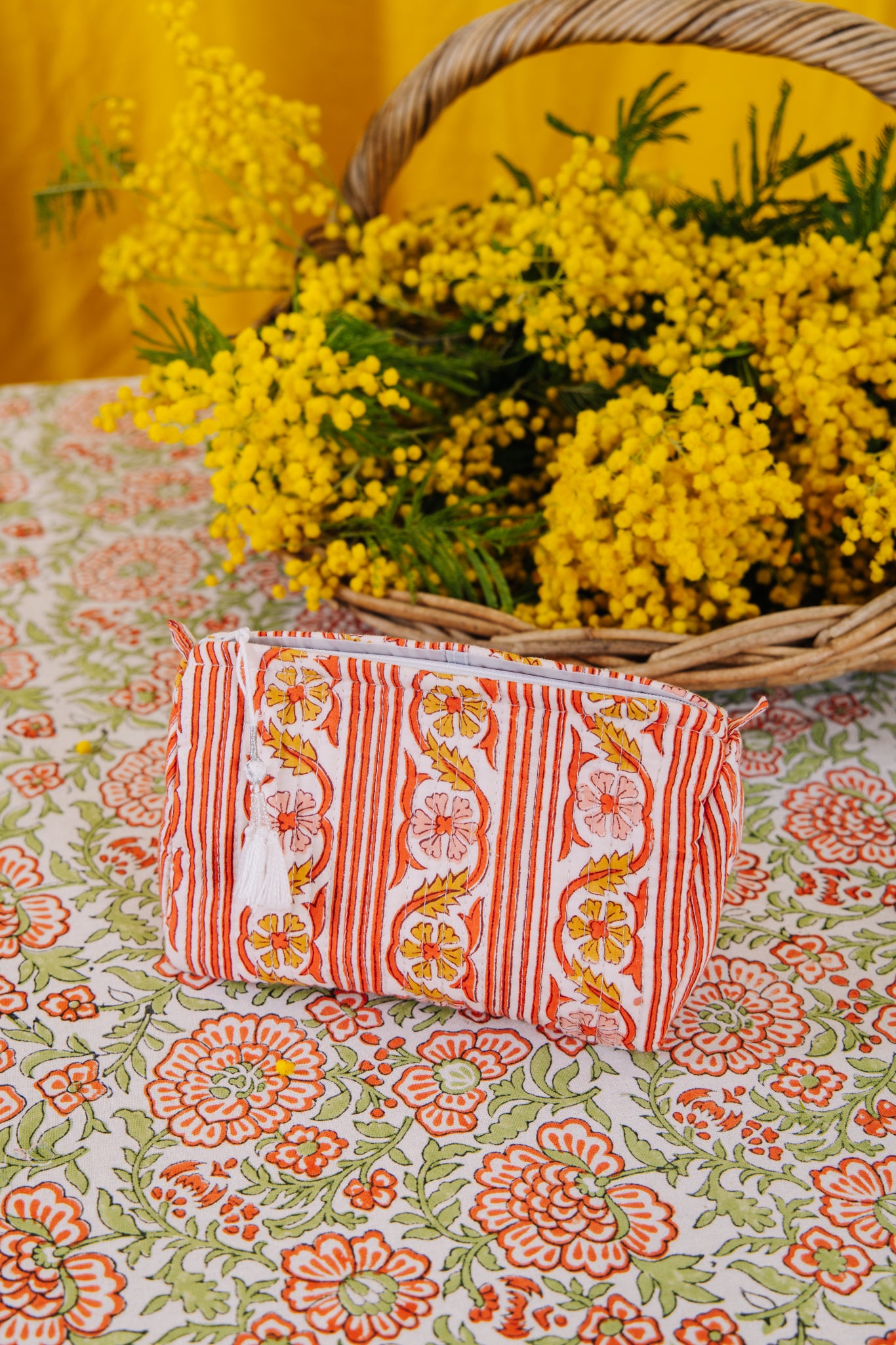 Block Print Wash Bag - Retro Stripe