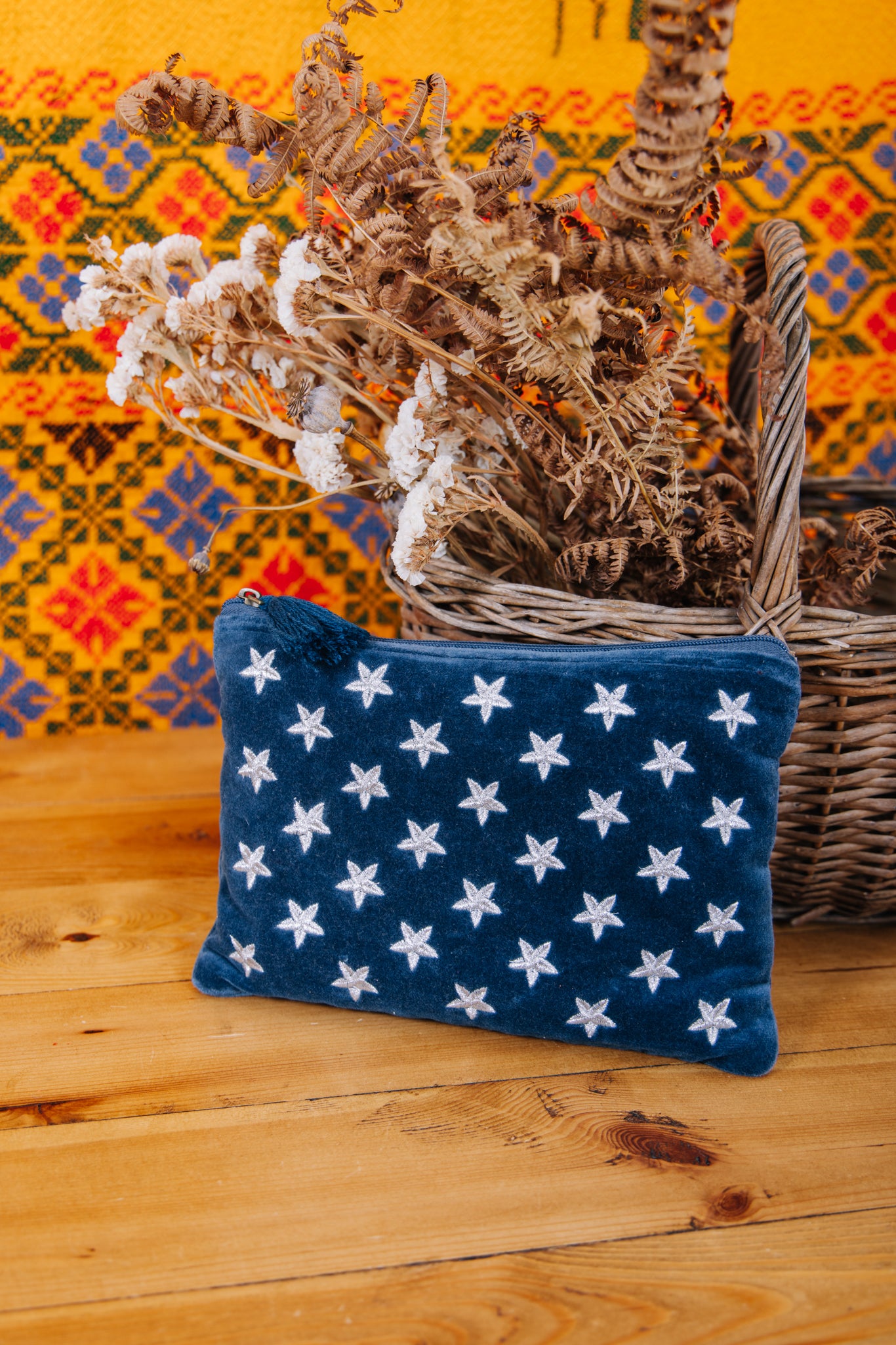 Velvet Star Pouch - Navy & Silver (AVAILABLE TO PREORDER)