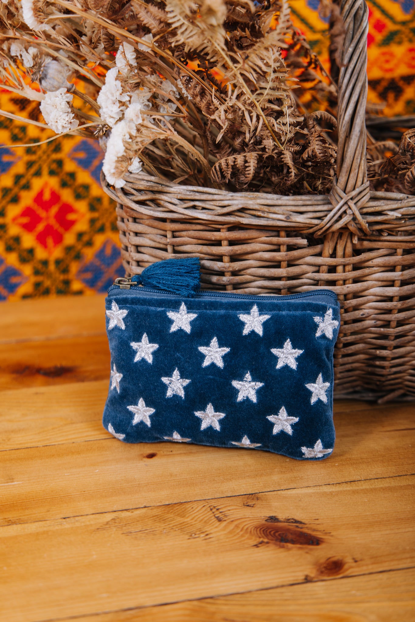 Velvet Star Pouch - Navy & Silver (AVAILABLE TO PREORDER)