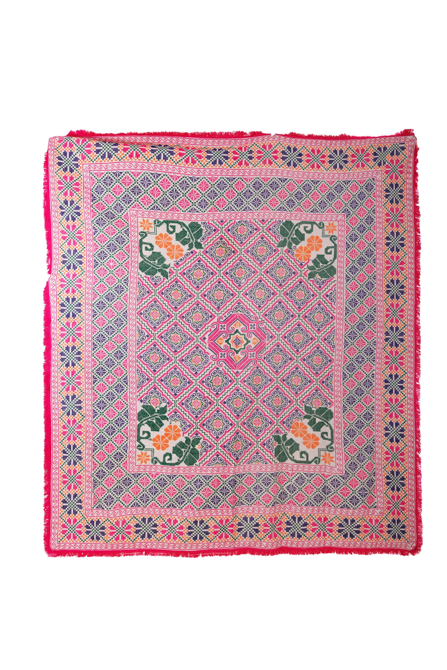 Cross-stitch Cotton Throw 04