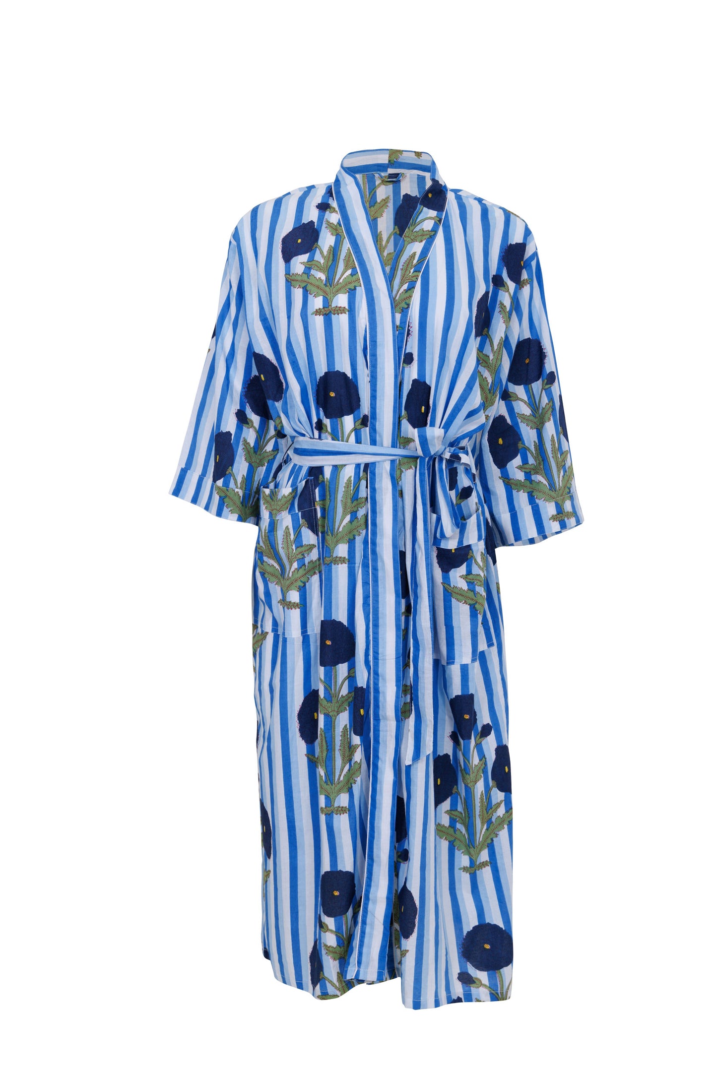 Dressing Gown/Robe - Blue Poppy