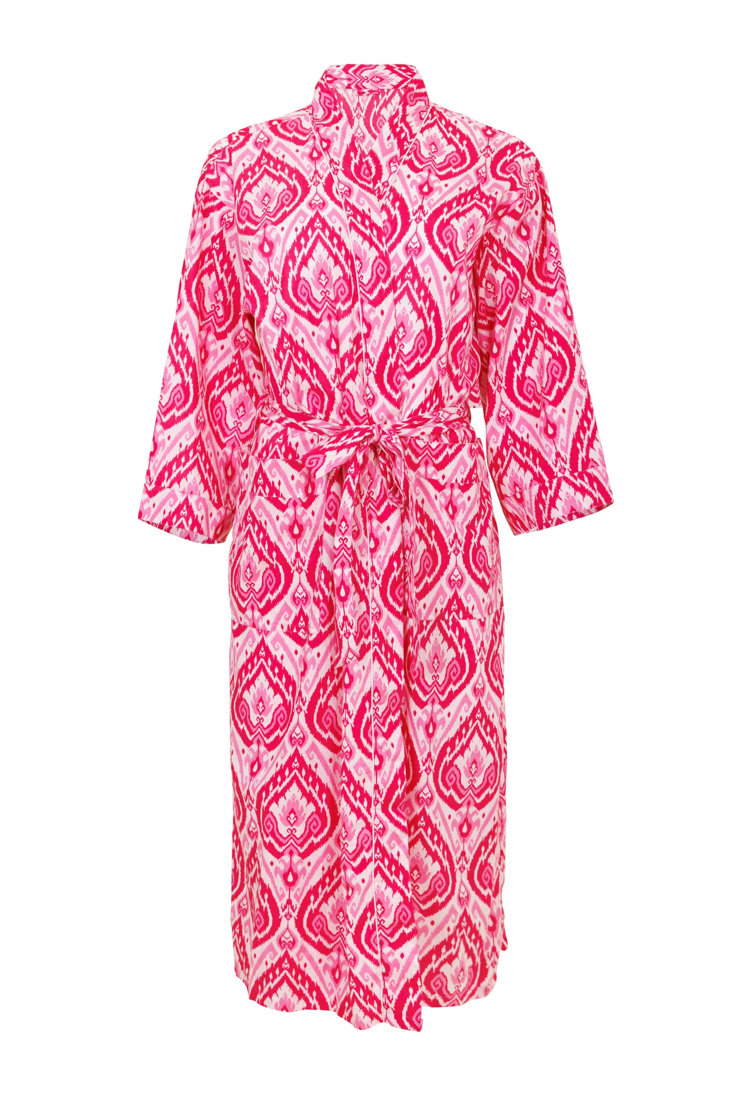 Dressing Gown/Robe - Pink Ikat