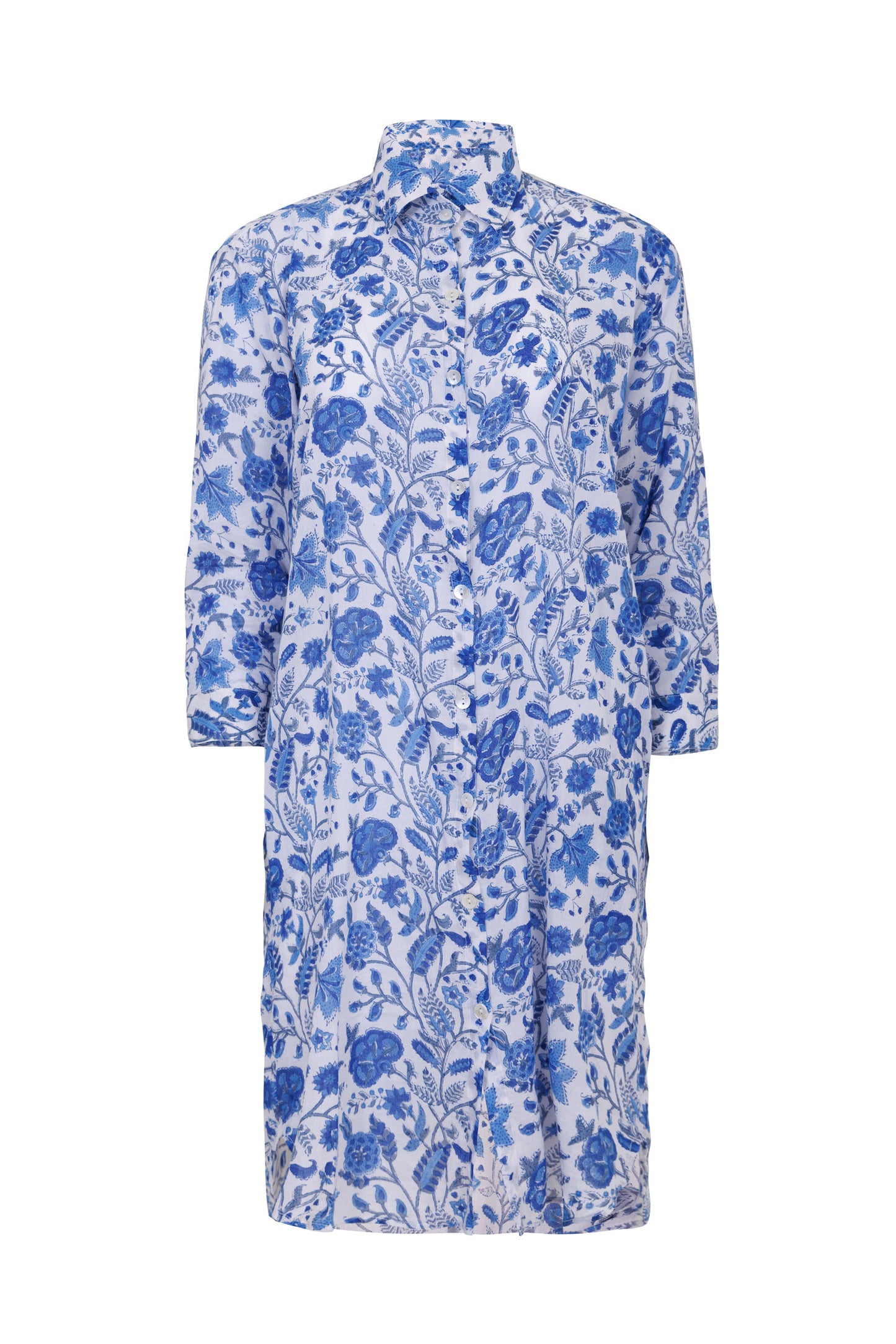 Chloe Shirt Dress - Blue Floral