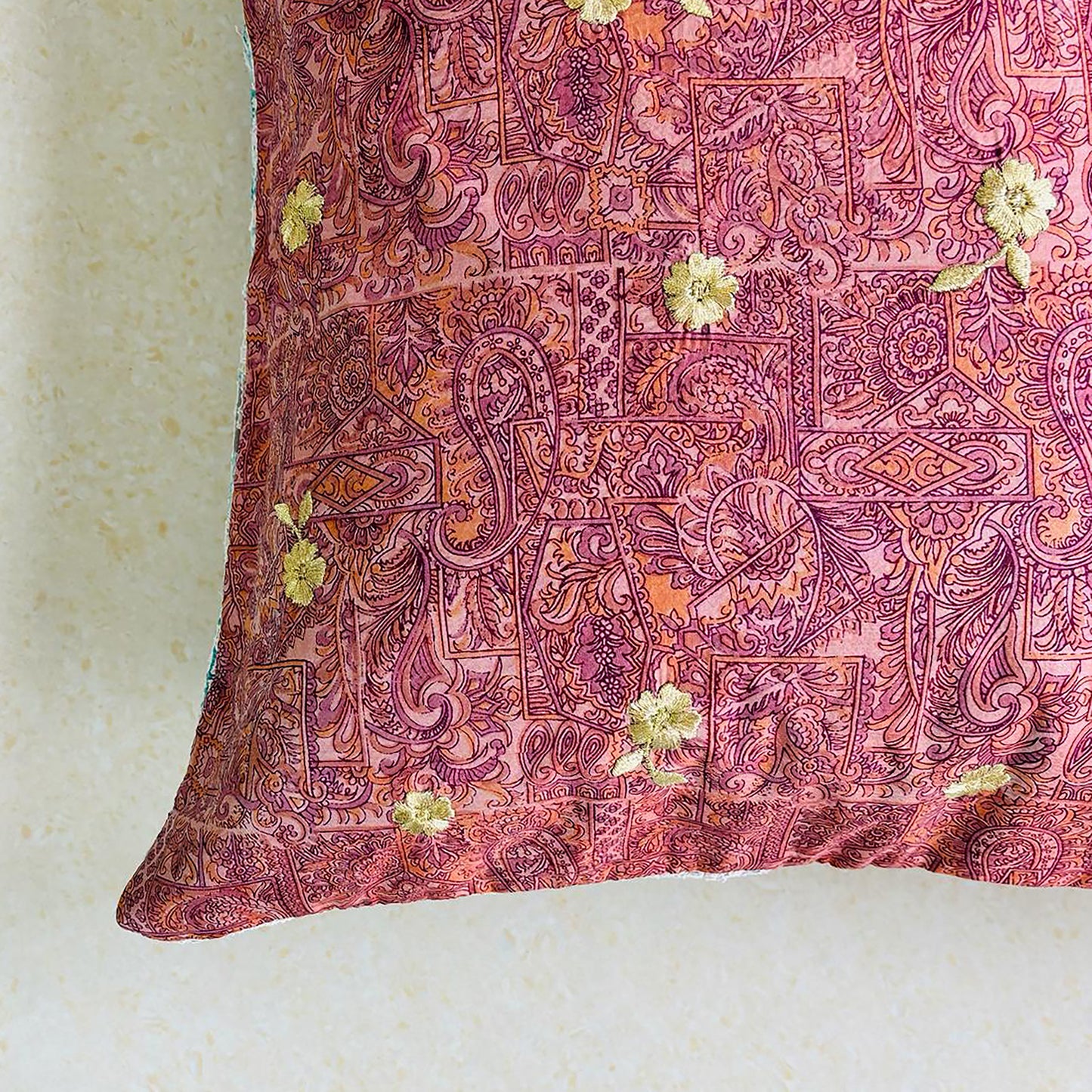 Sundar Embroidery Silk Cushion- 030