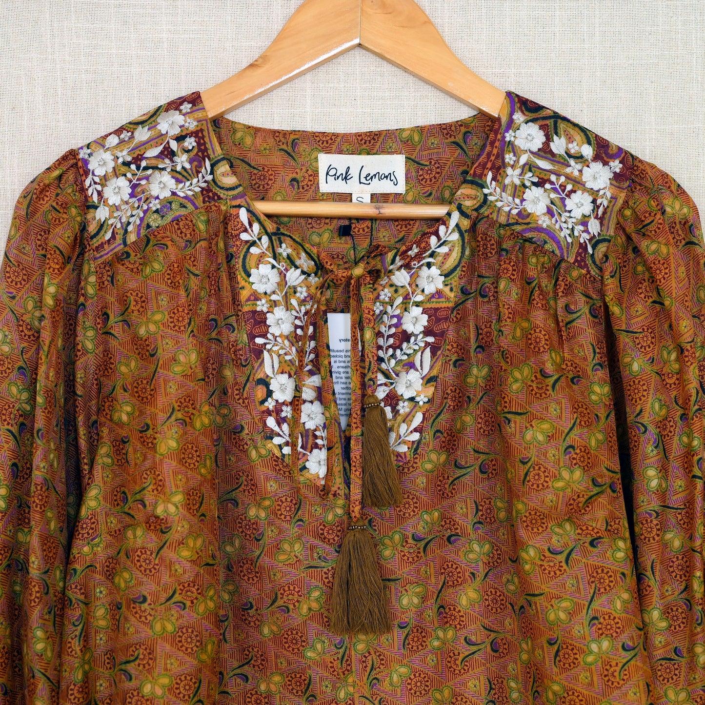 Lolita Embroidered Silk Blouse L - 042