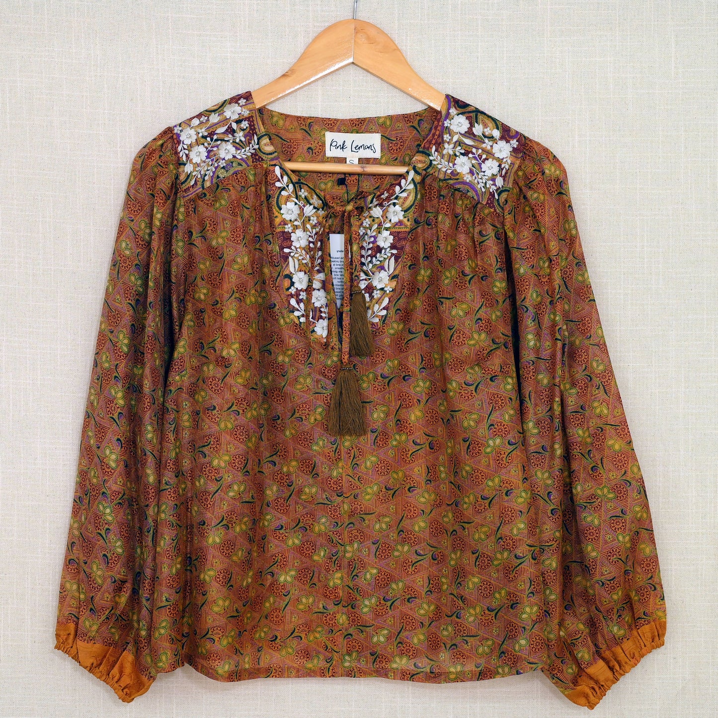 Lolita Embroidered Silk Blouse L - 042