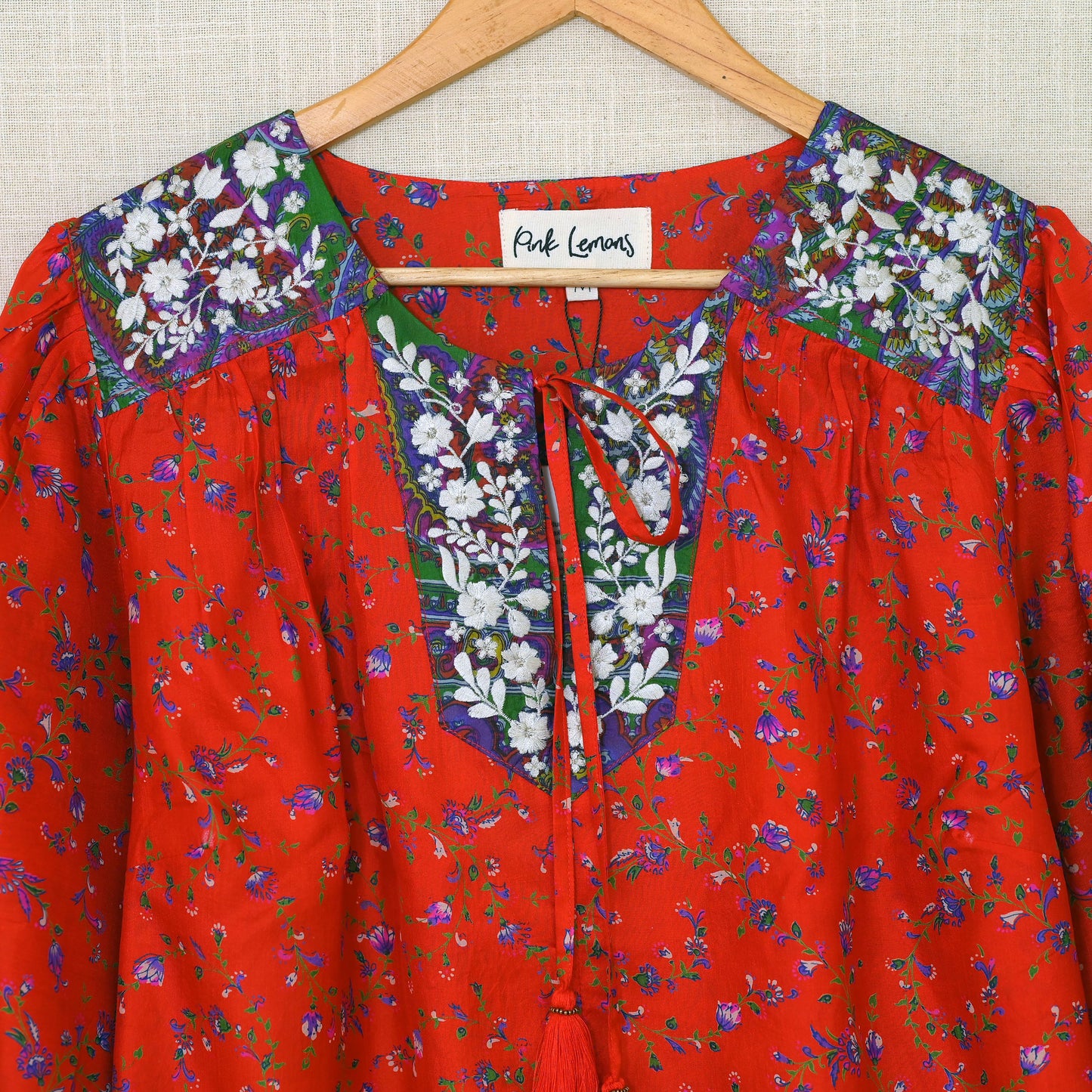 Lolita Embroidered Silk Blouse M - 011