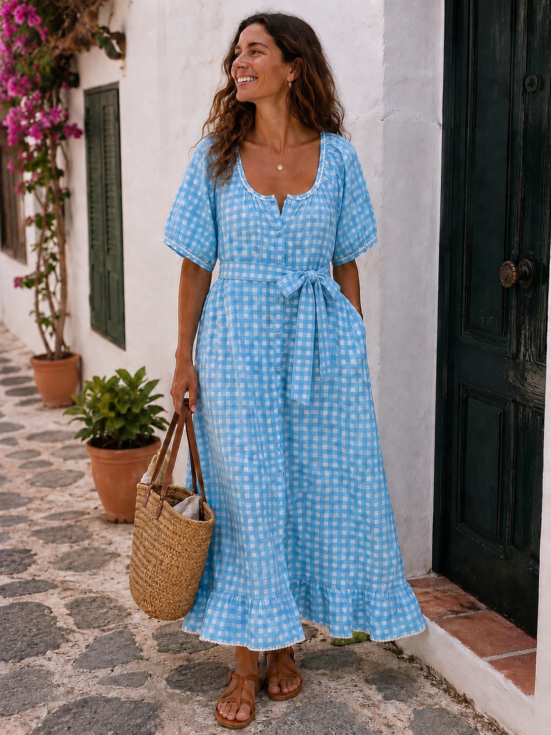 Brisa Dress - Azul Gingham