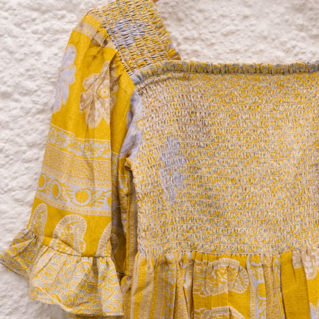 Joelyn Silk Smock Blouse -  M -  105