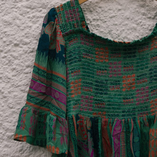 Joelyn Silk Smock Blouse -  L -  123