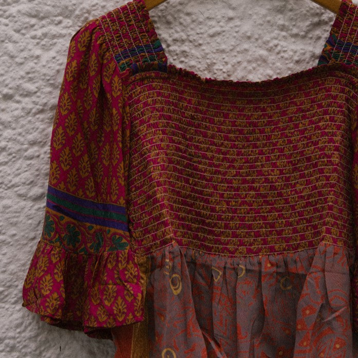 Joelyn Silk Smock Blouse -  L -  130
