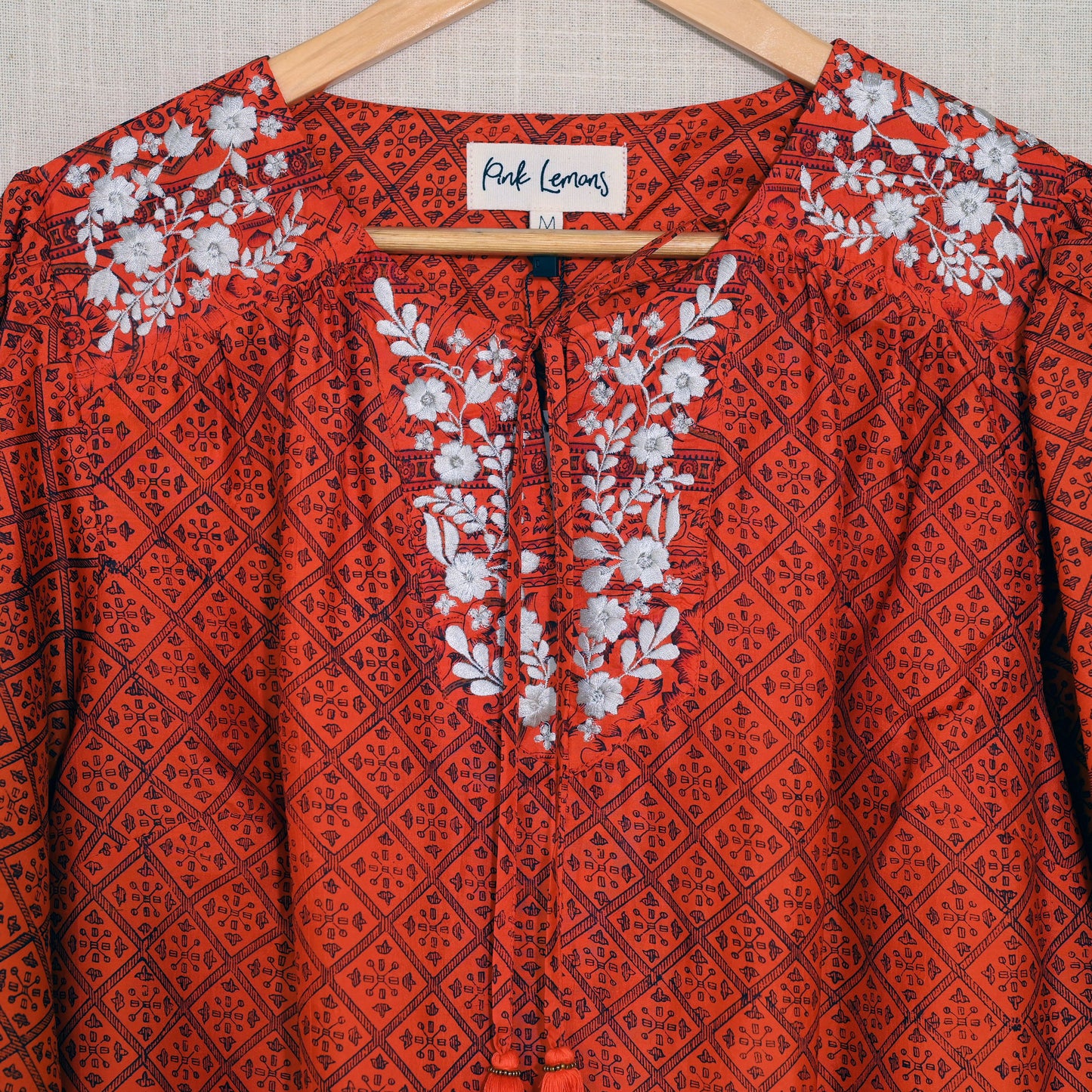 Lolita Embroidered Silk Blouse M - 038