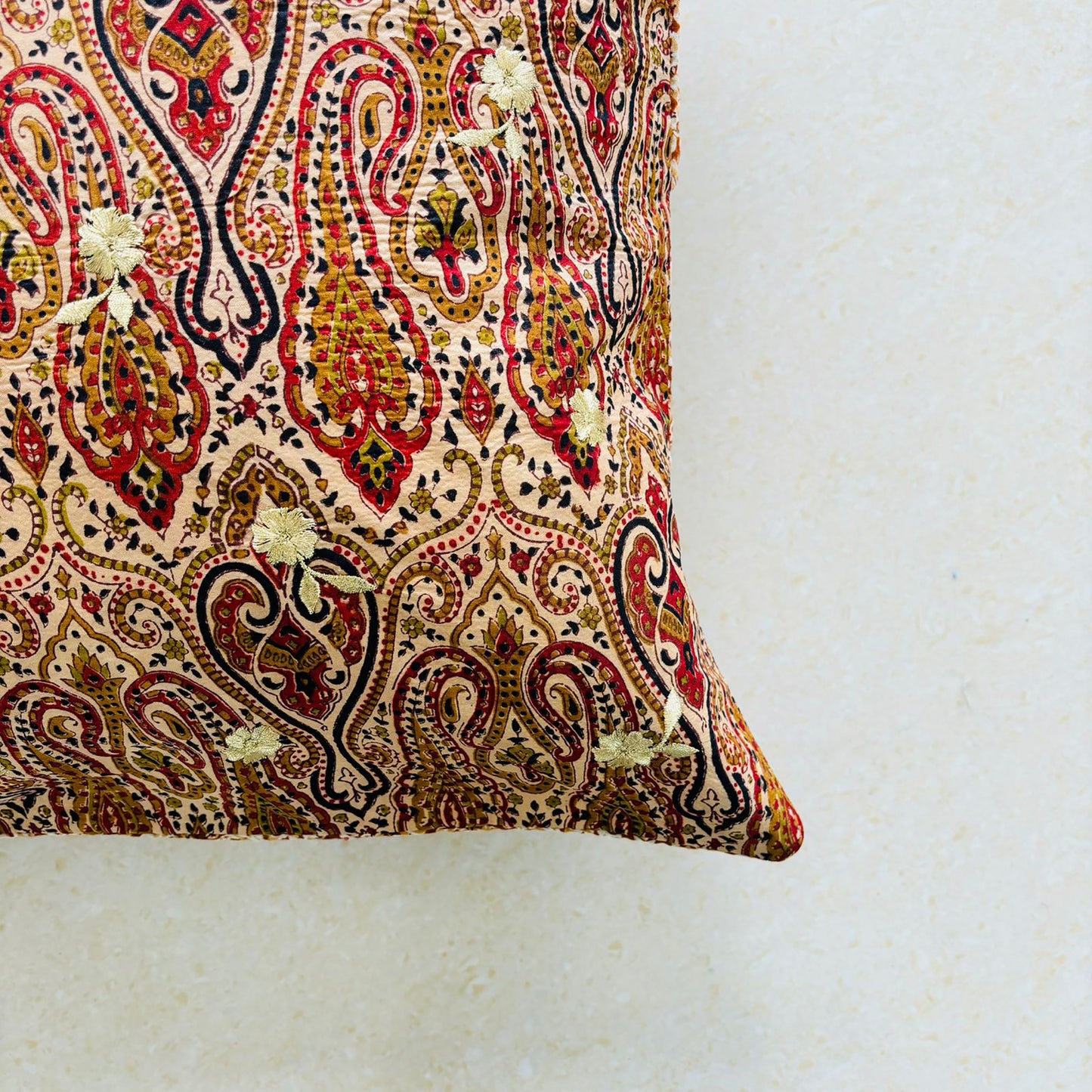 Sundar Embroidery Silk Cushion- 004