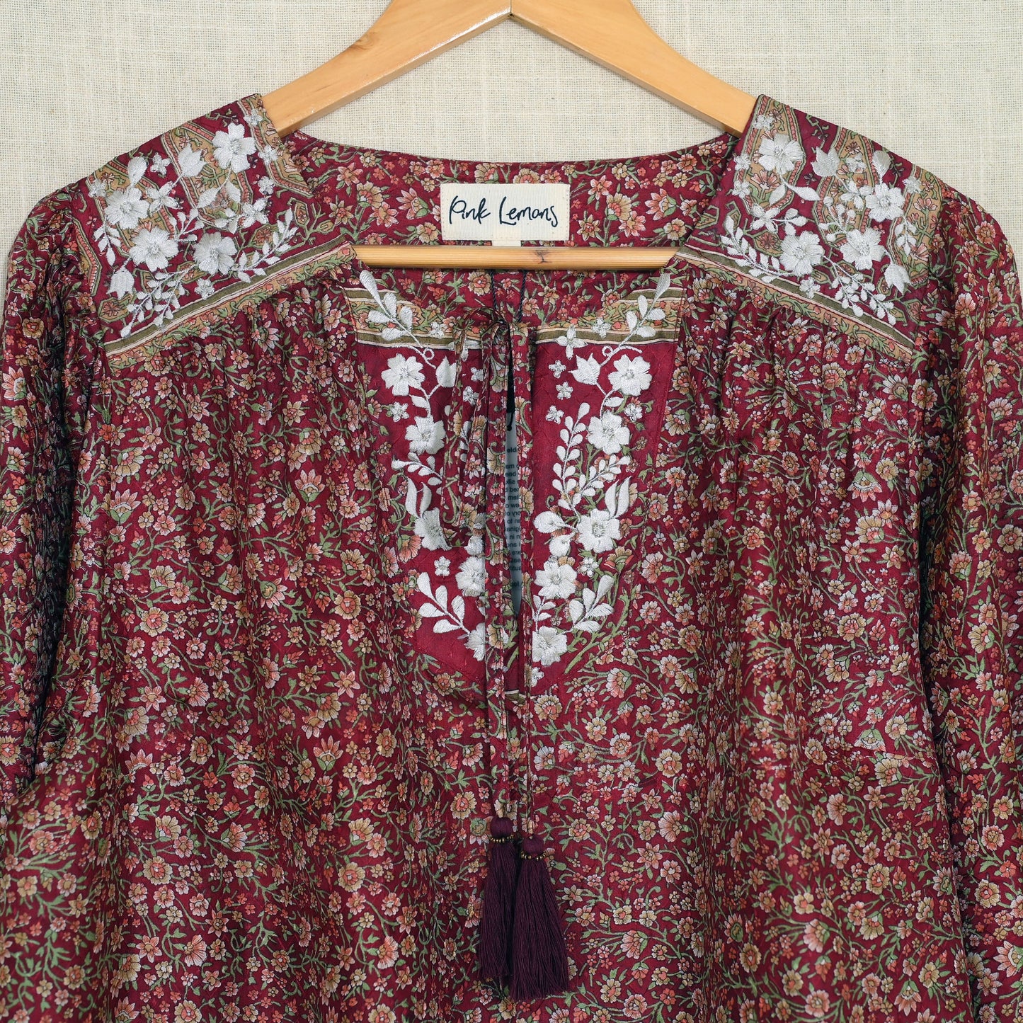 Lolita Embroidered Silk Blouse M - 040