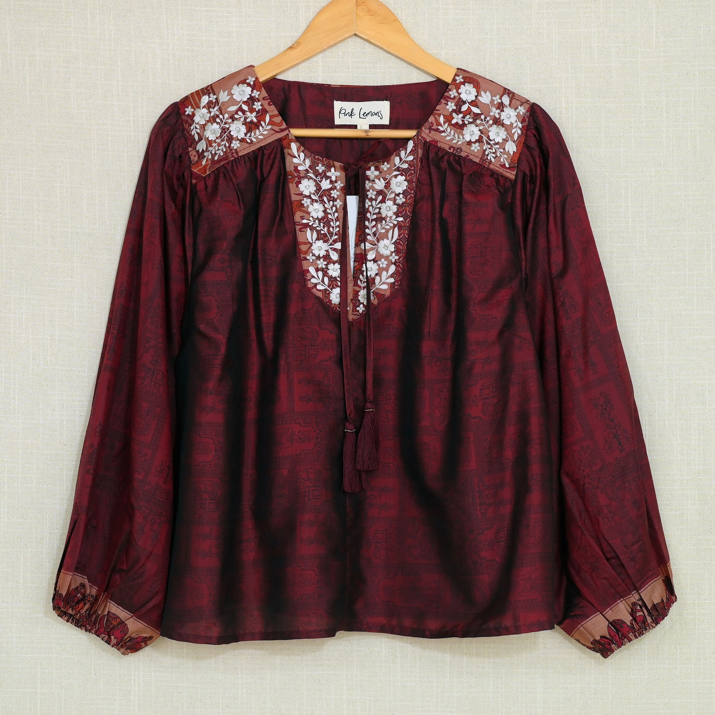 Lolita Embroidered Silk Blouse L - 028