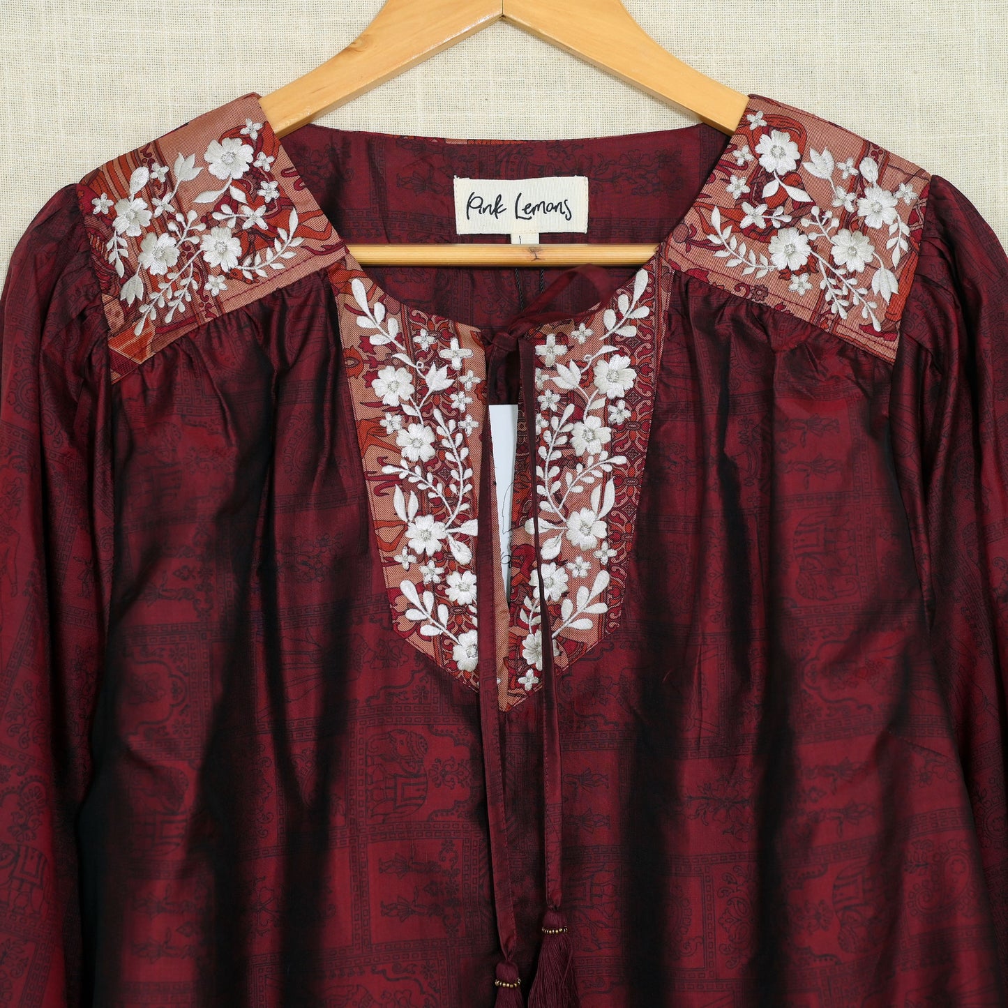 Lolita Embroidered Silk Blouse L - 028