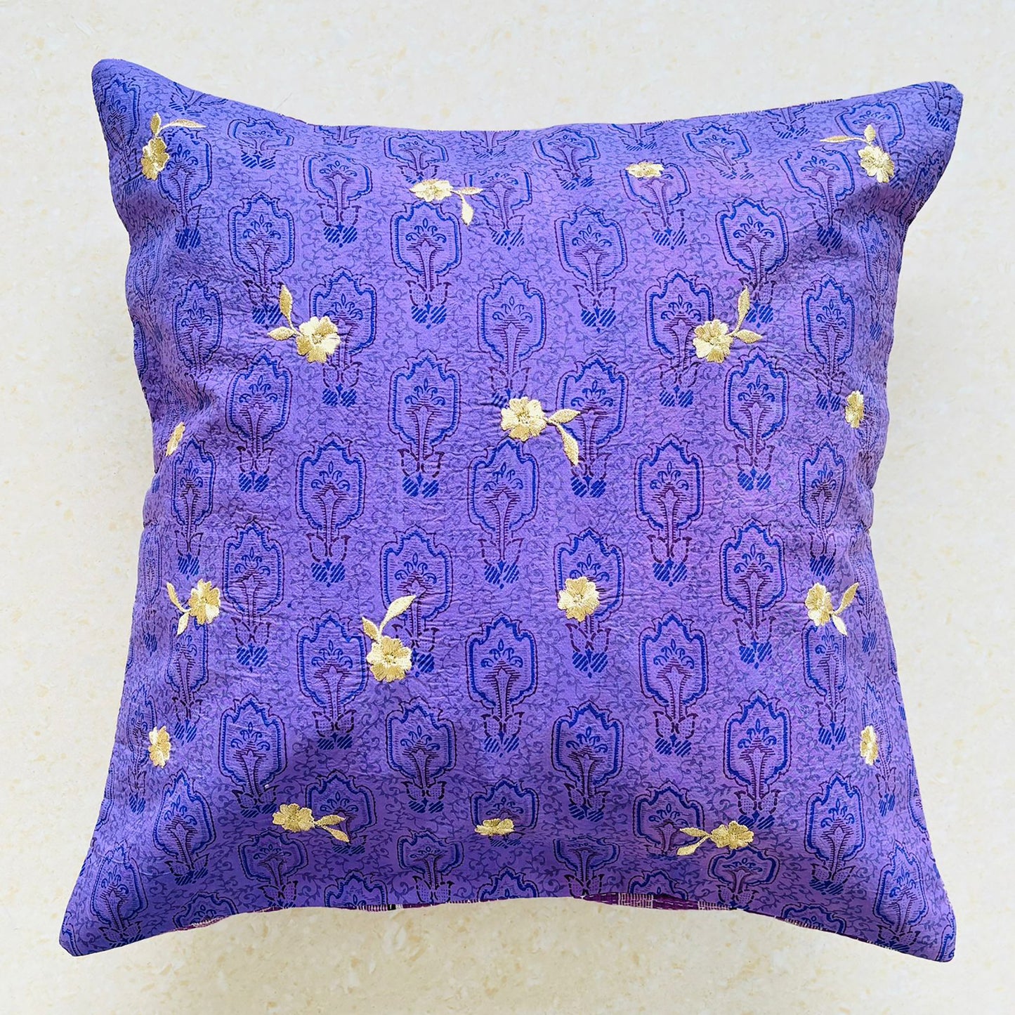 Sundar Embroidery Silk Cushion- 034