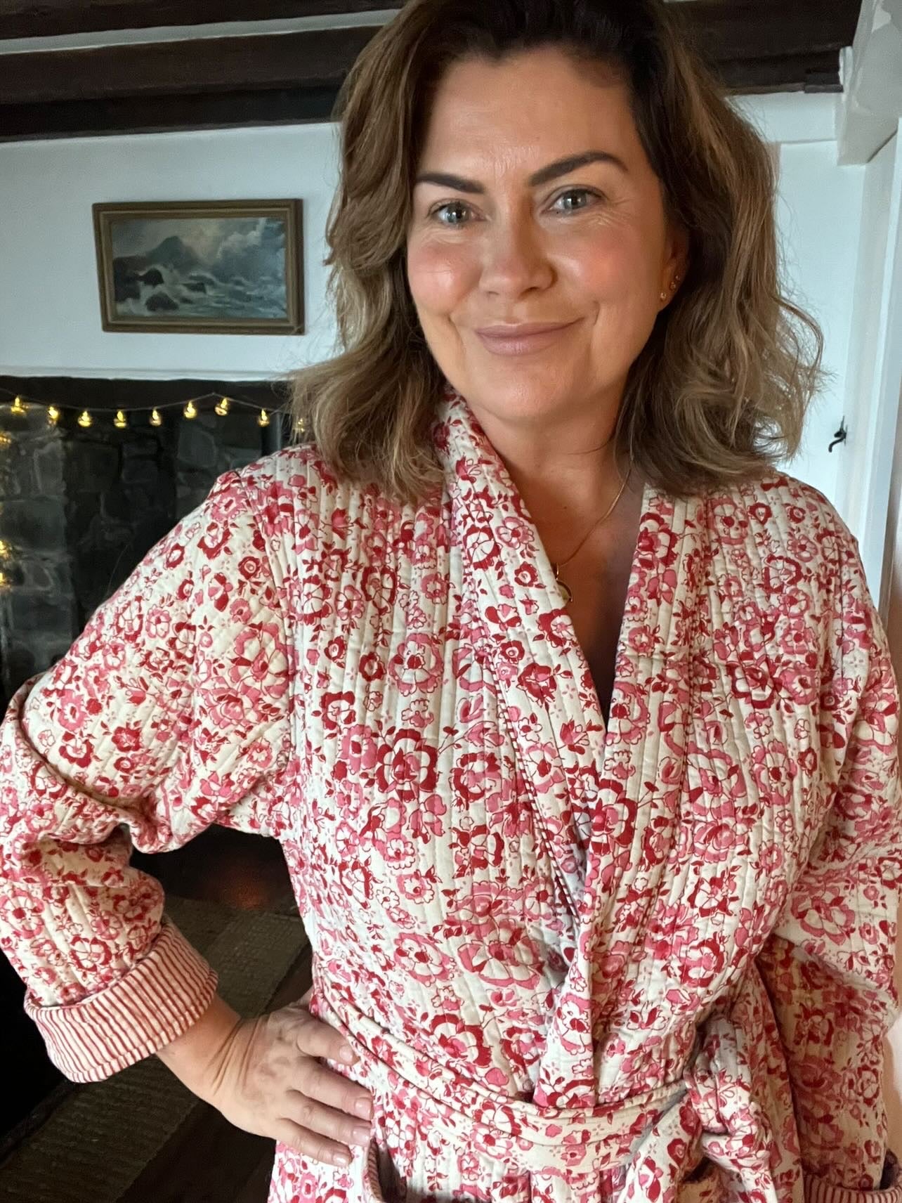 Quilted Dressing Gown - Earth