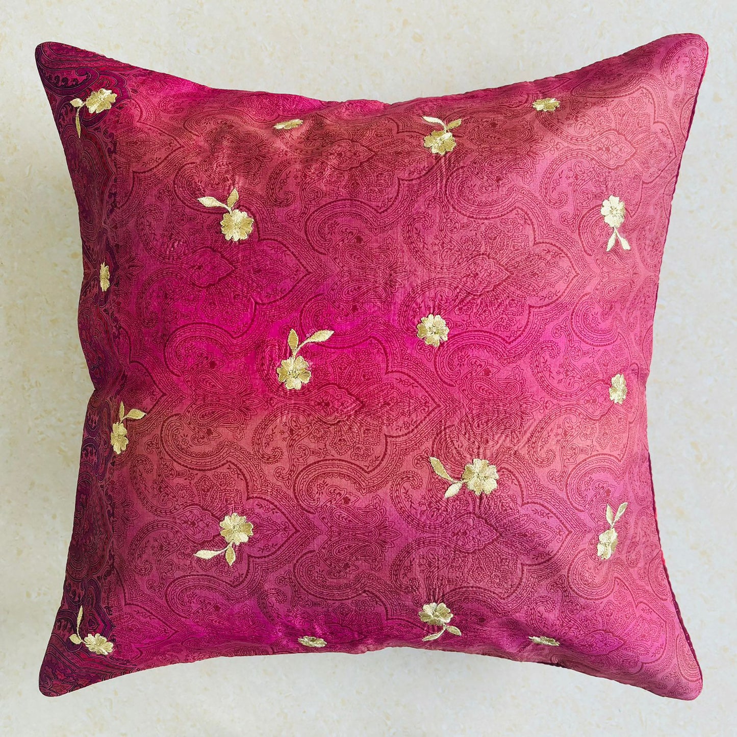 Sundar Embroidery Silk Cushion- 006