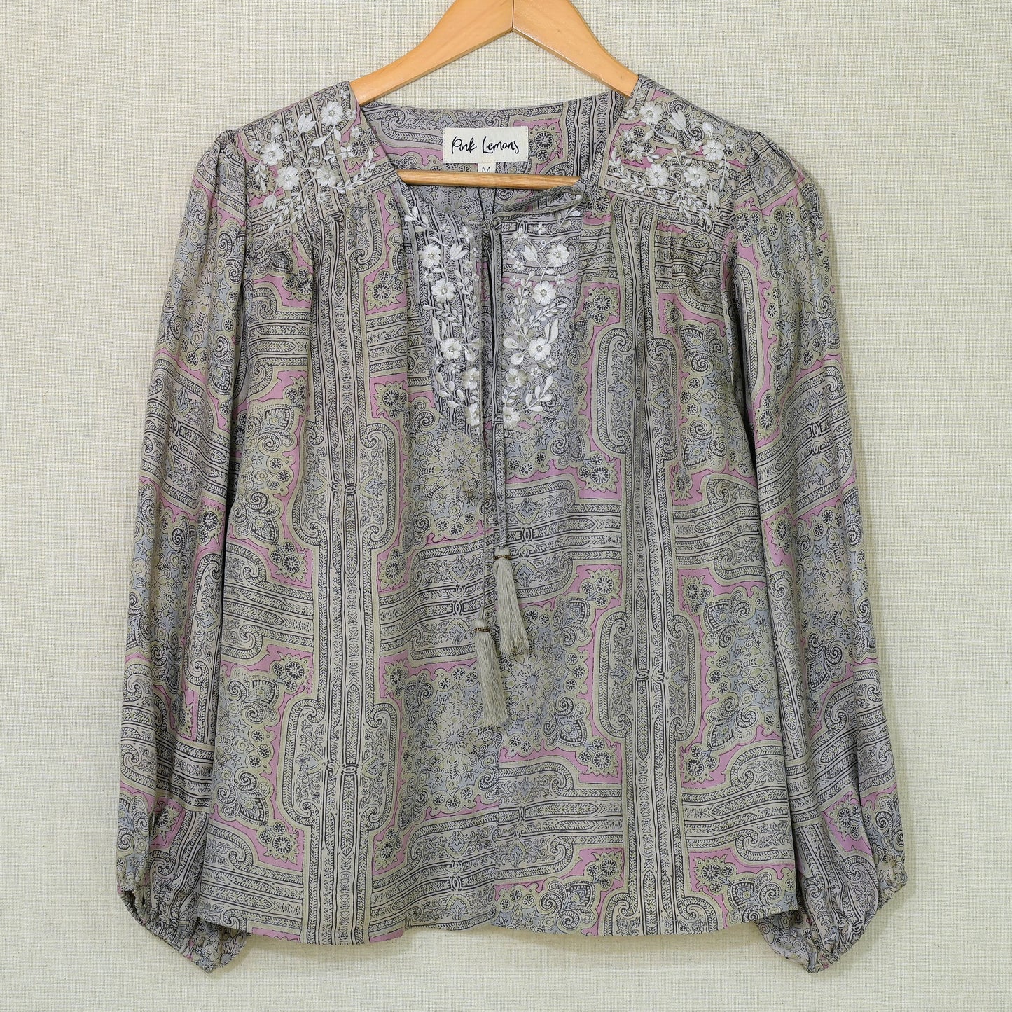 Lolita Embroidered Silk Blouse M - 032