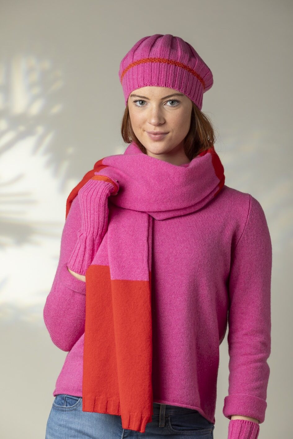 Bowden Colour Block Stole in Bubblegum