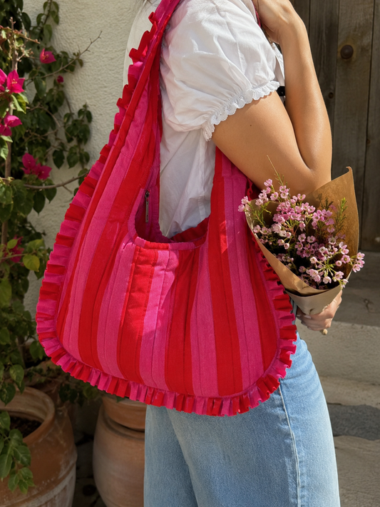 Ruffle Bag - Bougainvillea