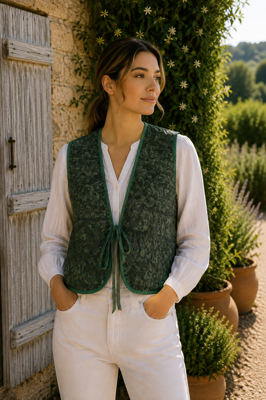 Melissa Silk Reversible Waistcoat L - 073