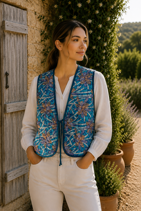 Melissa Silk Reversible Waistcoat L - 078