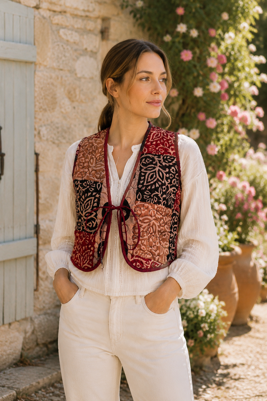 Melissa Cotton & Silk Reversible Waistcoat M - 052