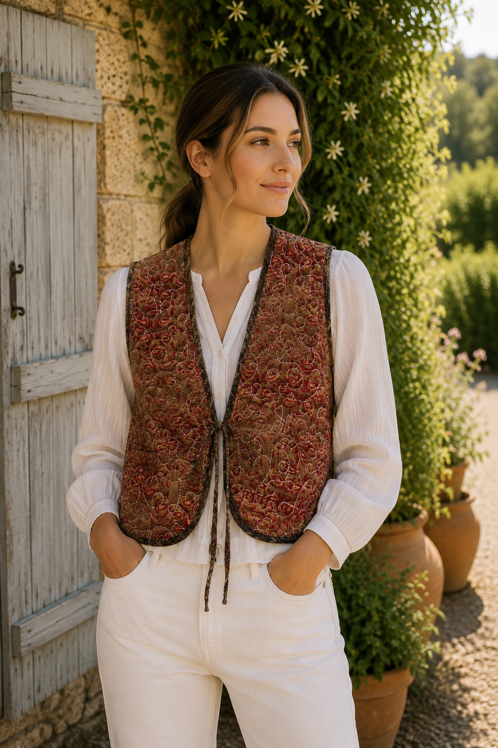 Melissa Silk Reversible Waistcoat M - 090
