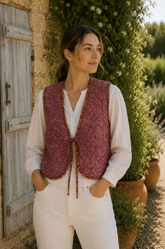 Melissa Silk Reversible Waistcoat L - 058